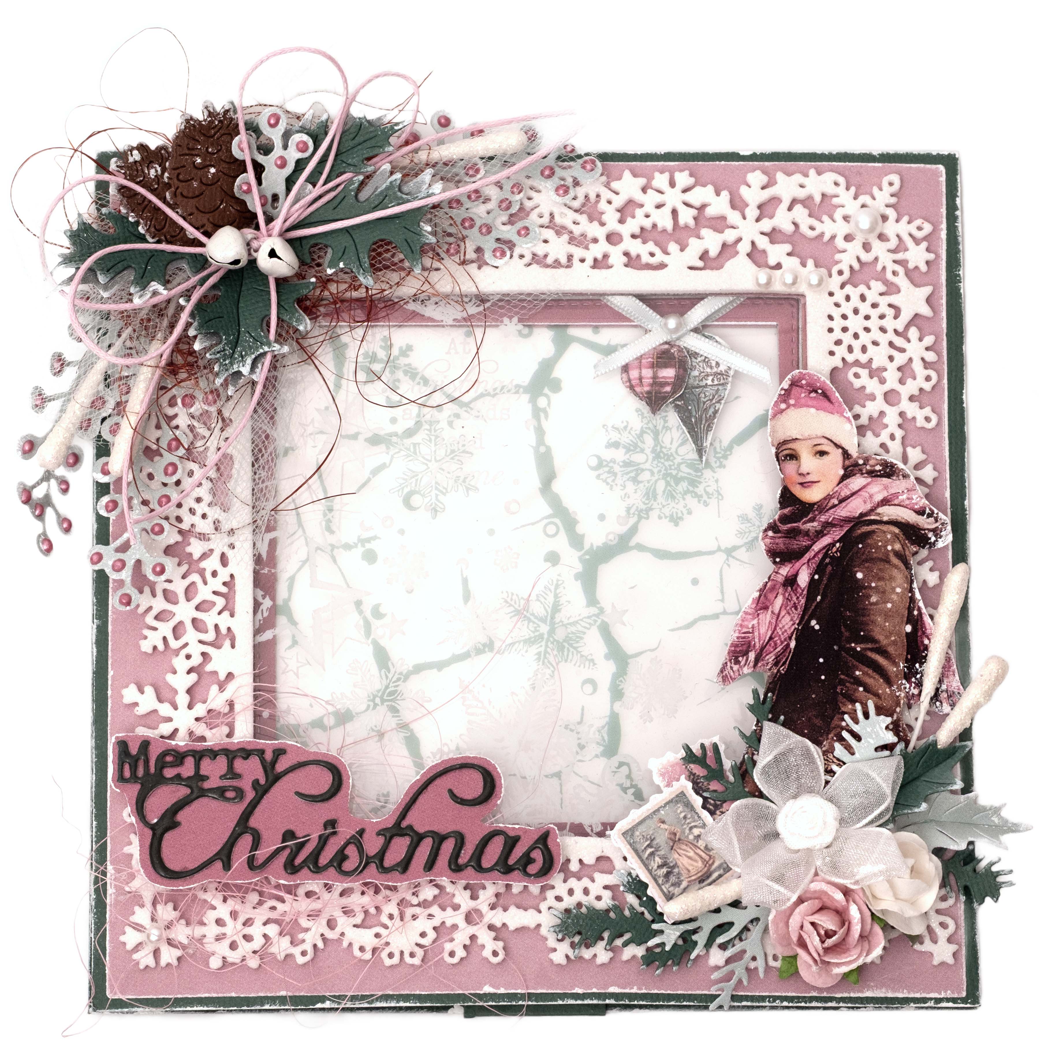 JMA Cutting Die Snowy Frame Christmas Blush 10 Pieces