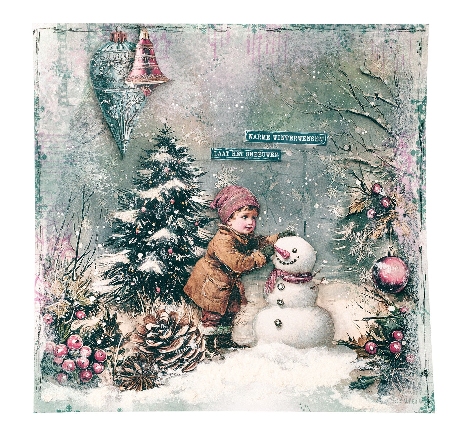 JMA Paper Elements 35 Collage Elements Christmas Blush 35 Pieces