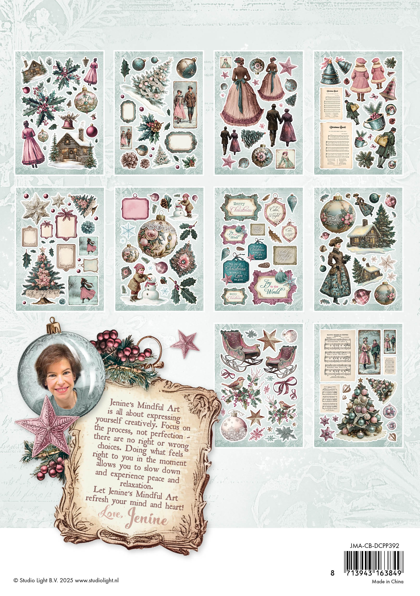 JMA Die-Cut Paper Pad Paper Elements Christmas Blush 20 Sheets