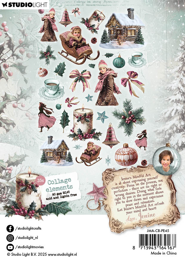 JMA Paper Elements 35 Collage Elements Christmas Blush 35 Pieces