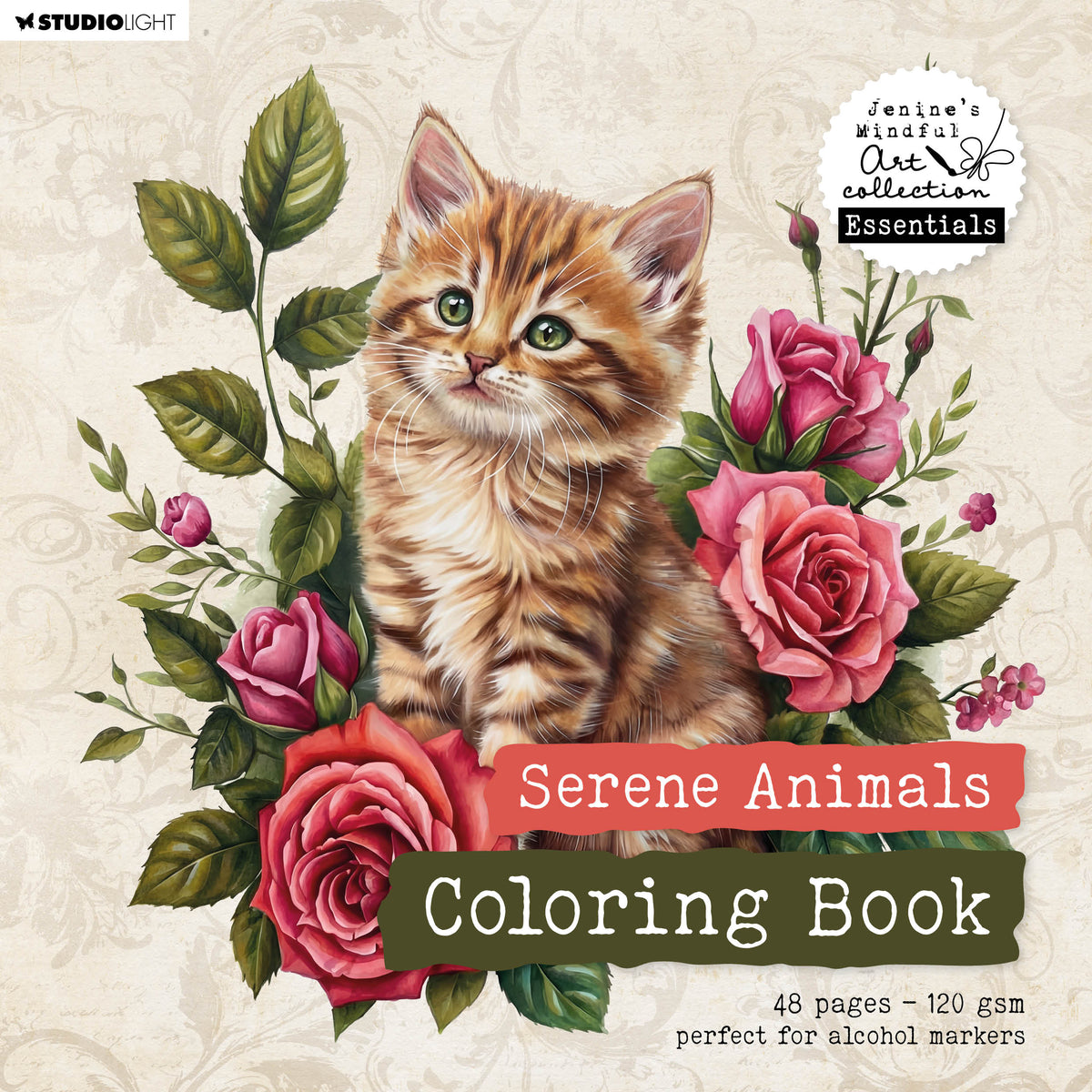 JMA Coloring Book Serene Animals Essentials 48 Sheets