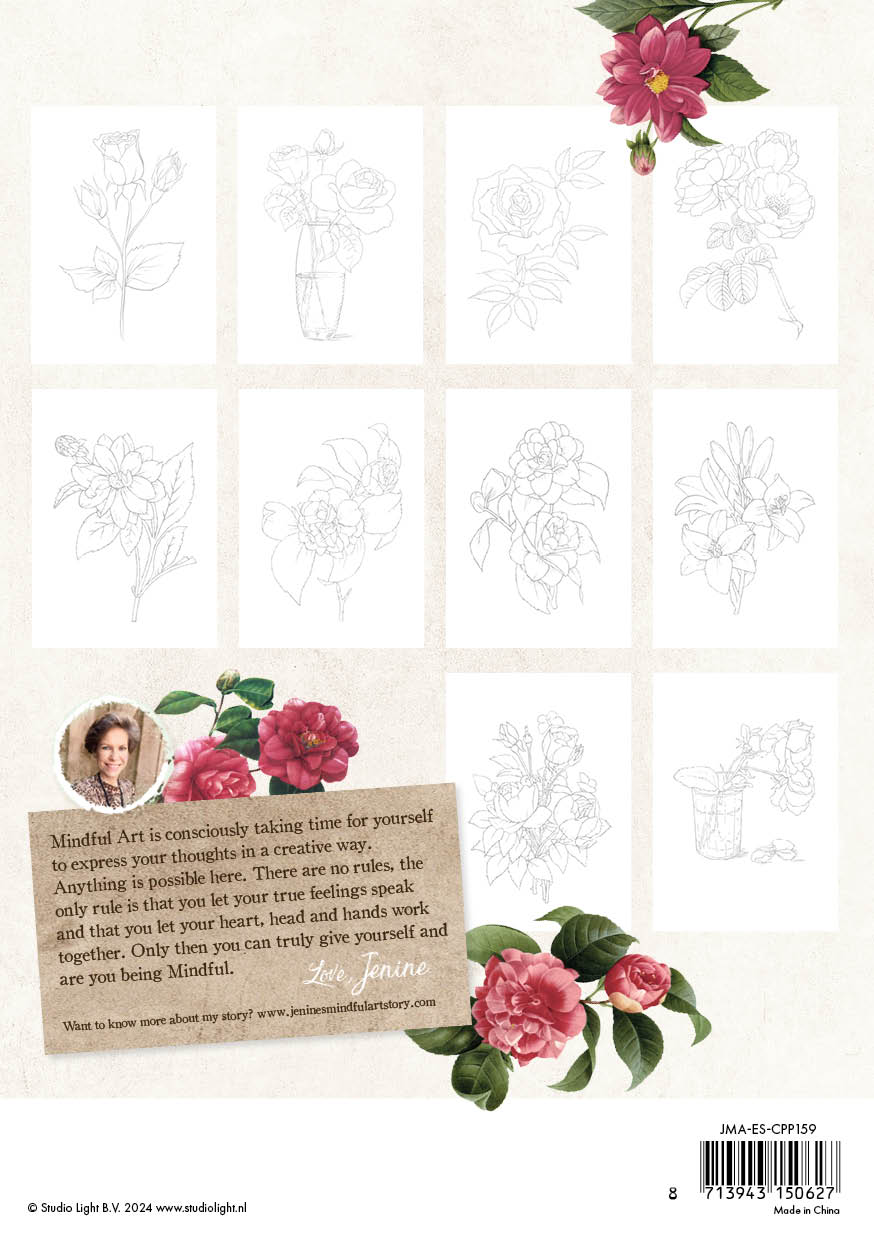 JMA Coloring Paper Pad 10x2 Flowers Essentials 20 SH