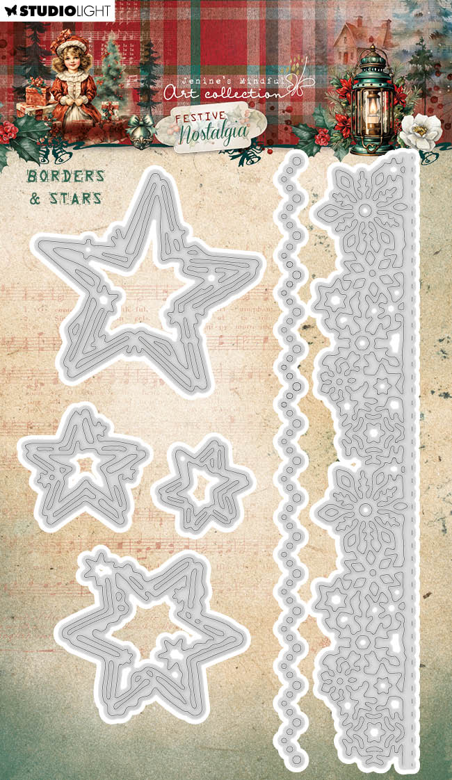 JMA Cutting Die Borders & Stars Festive Nostalgia 6 PC