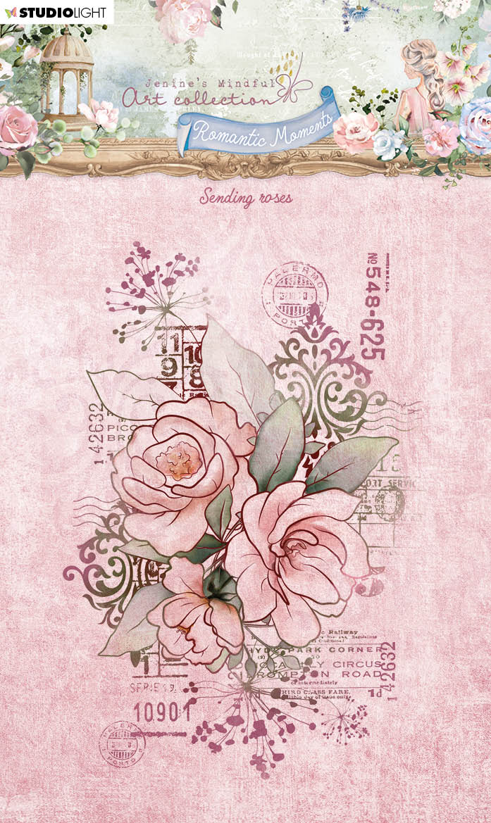 JMA Clear Stamp Sending Roses Romantic Moments 88x129x3mm 1 PC nr.481