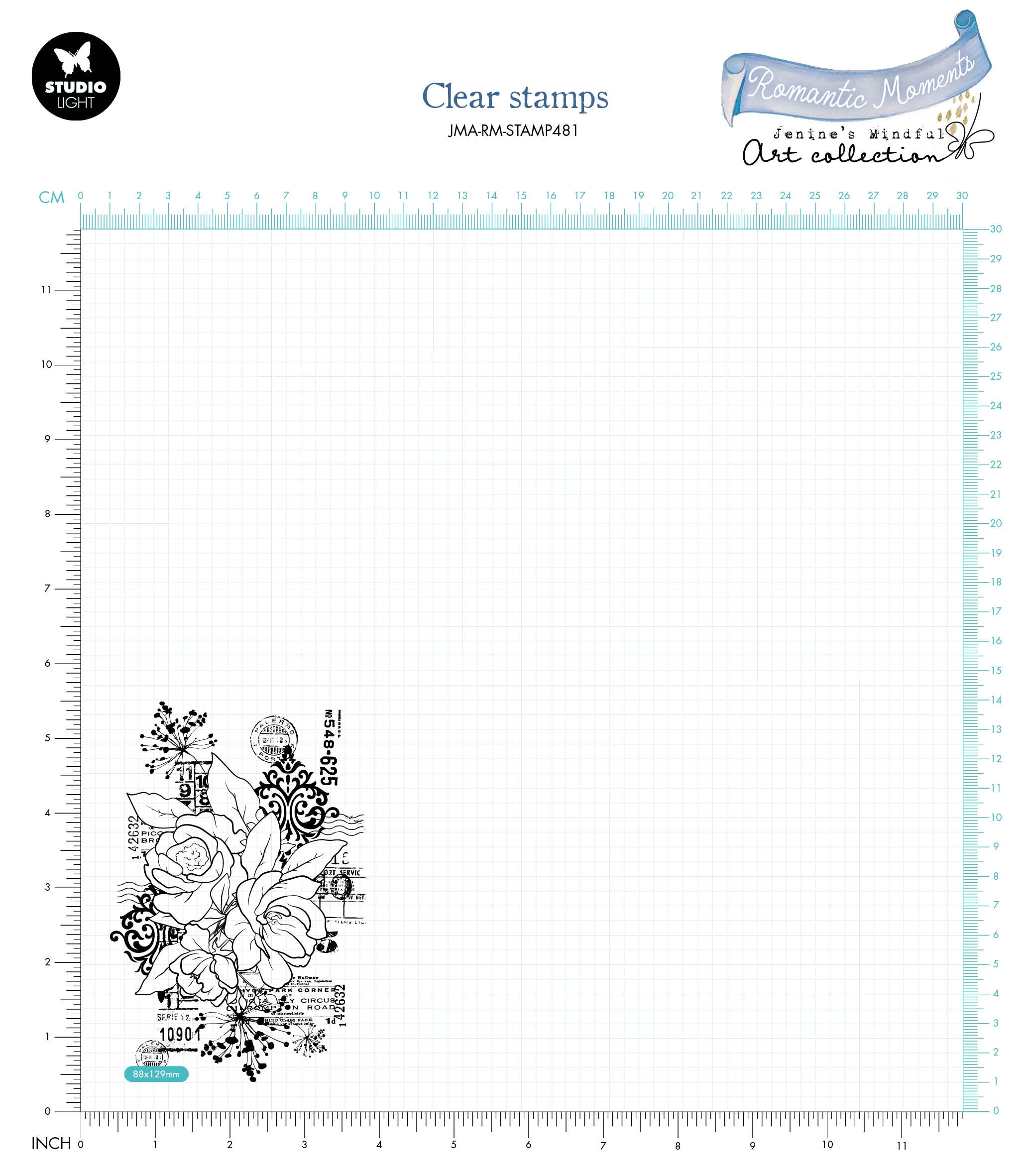 JMA Clear Stamp Sending Roses Romantic Moments 88x129x3mm 1 PC nr.481