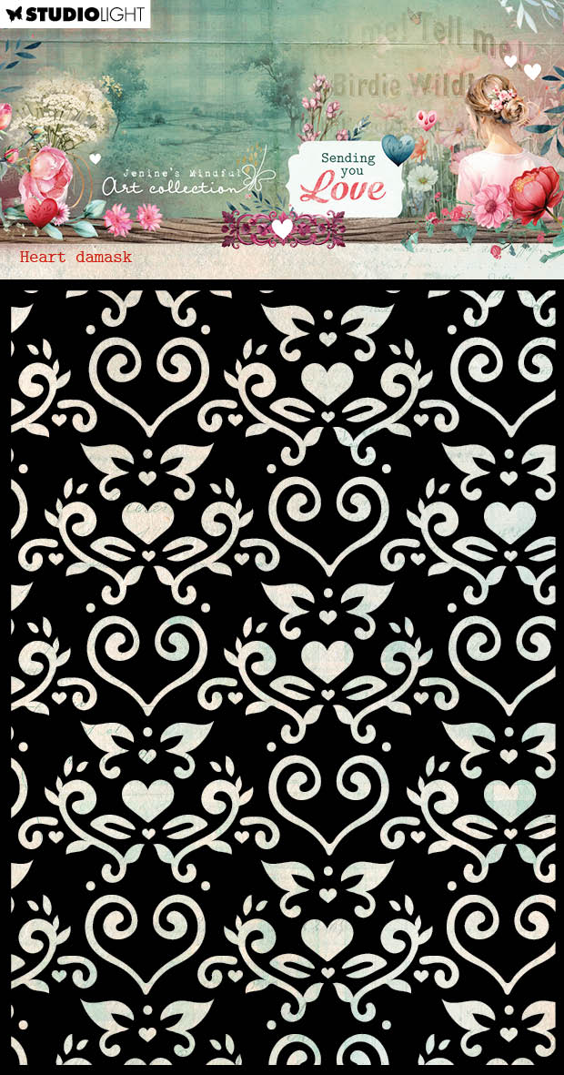 JMA Mask Heart Damask Sending You Love 1 PC