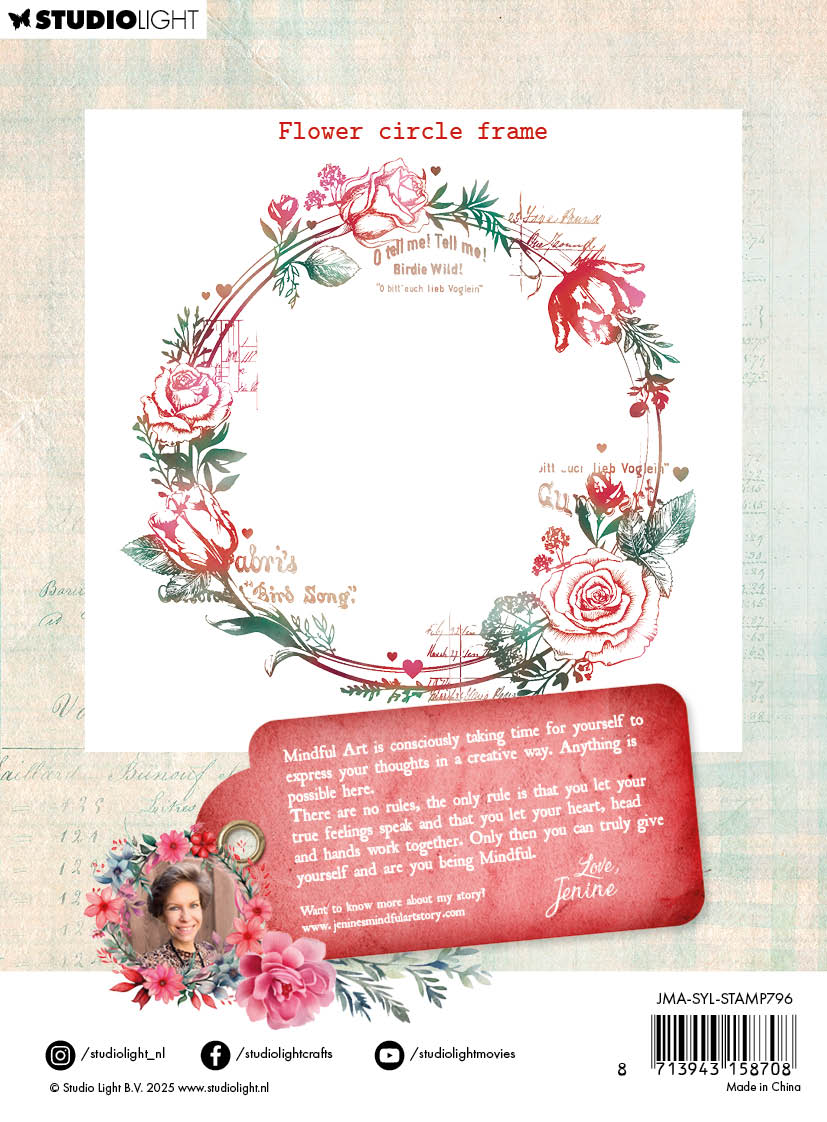 JMA Clear Stamps Flower Circle Frame Sending You Love 1 PC