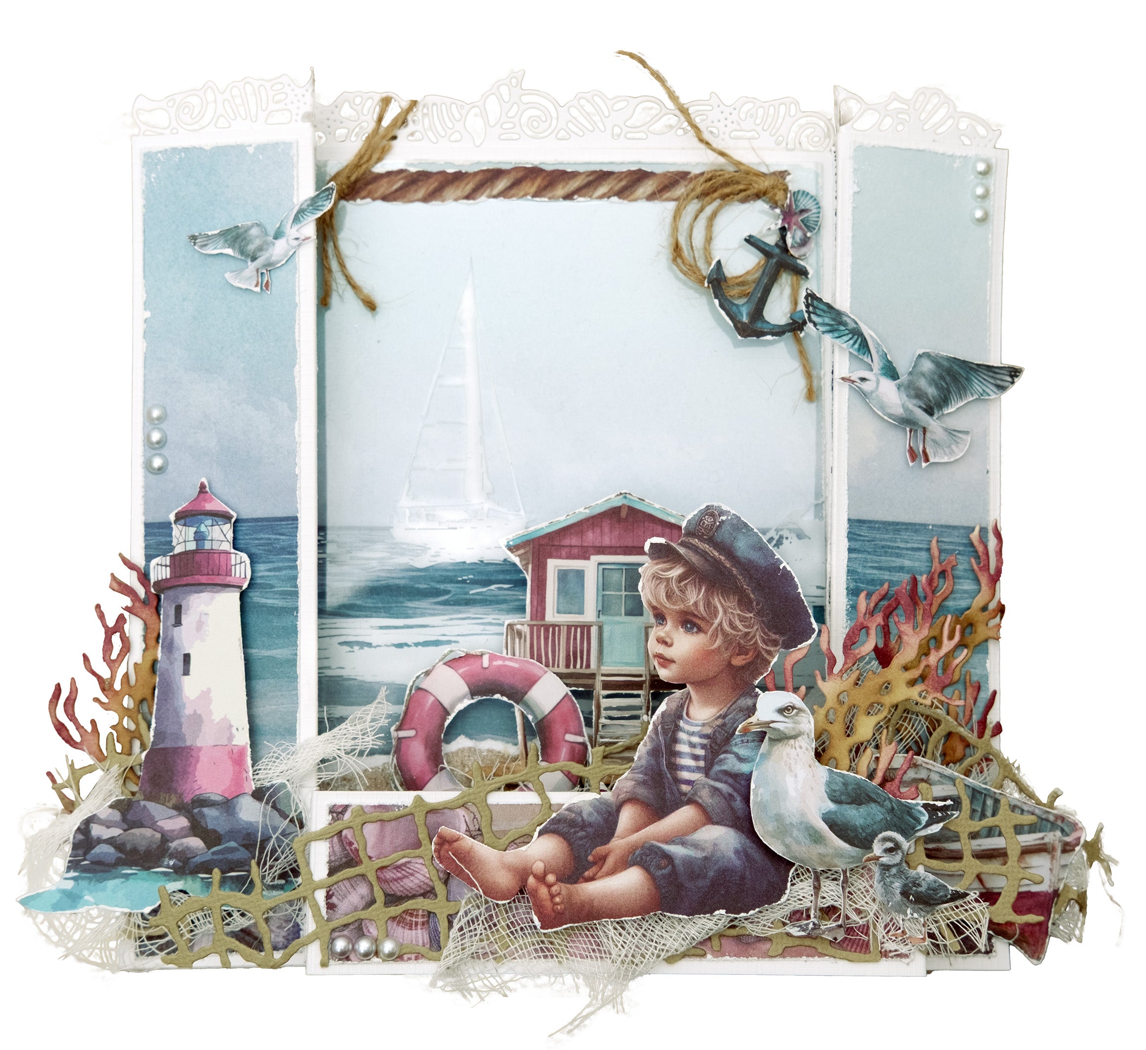 JMA Acetate Sheets White & Retro Cyan Tide of Hope 6 Sheets