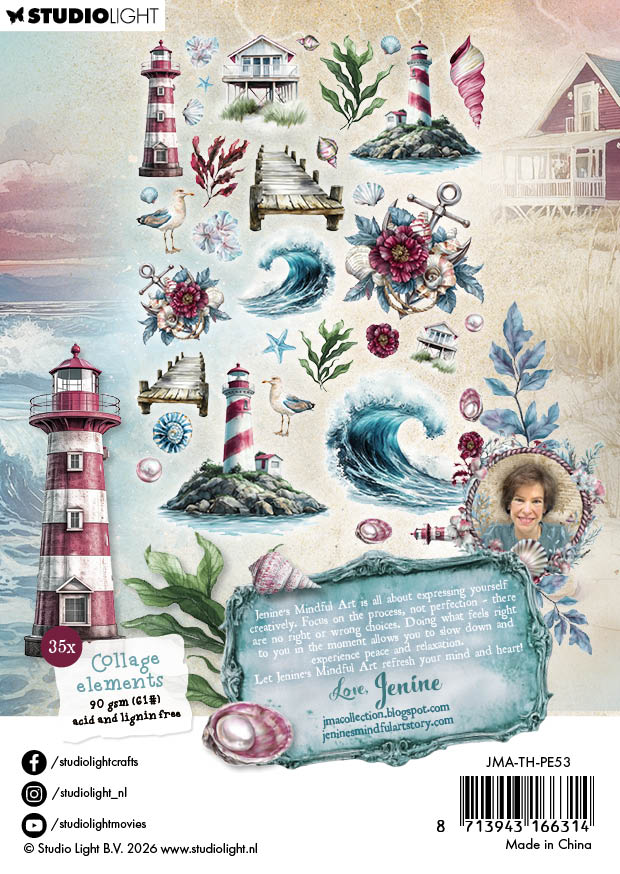 JMA Paper Elements 35 Collage Elements Tide of Hope 35 Pieces