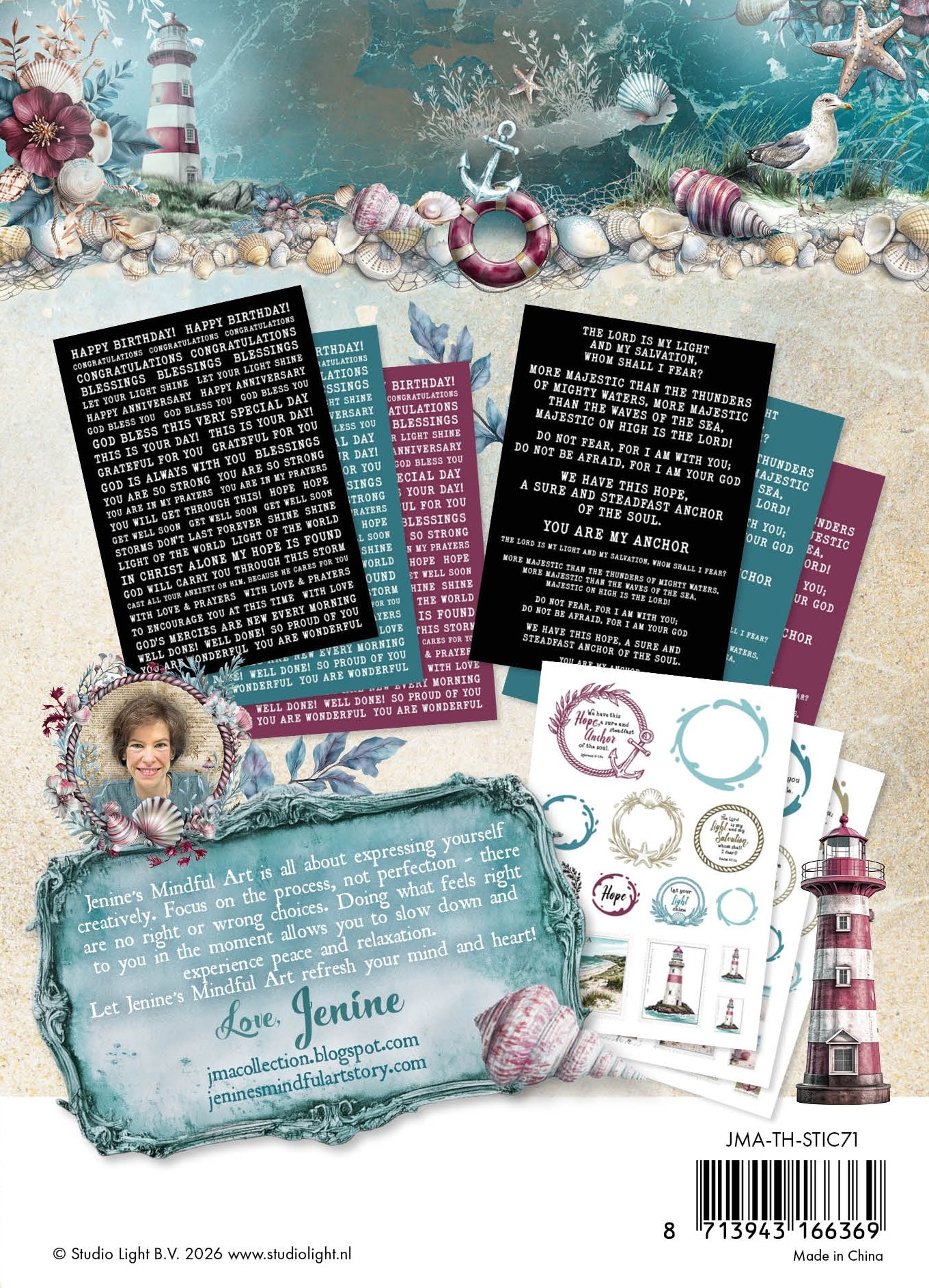 JMA Sticker Sheets Stamps & Quotes Tide of Hope 9 Sheets