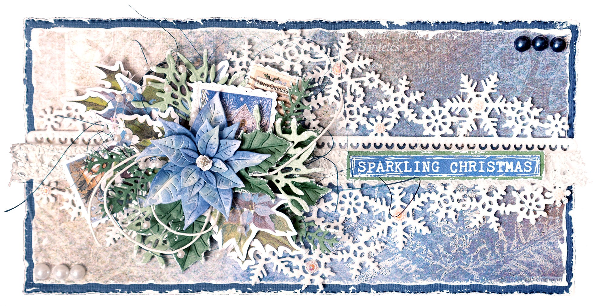 JMA Cutting Die Snowflake & Poinsettia Vintage Christmas 105x210x1mm 15 PC nr.719