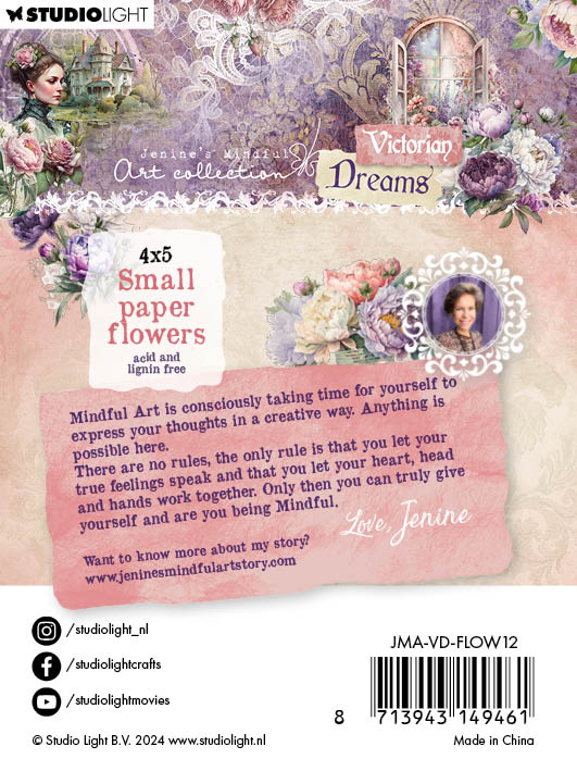 JMA Paper Flowers 1,5 & 2 cm Victorian Dreams 20 PC