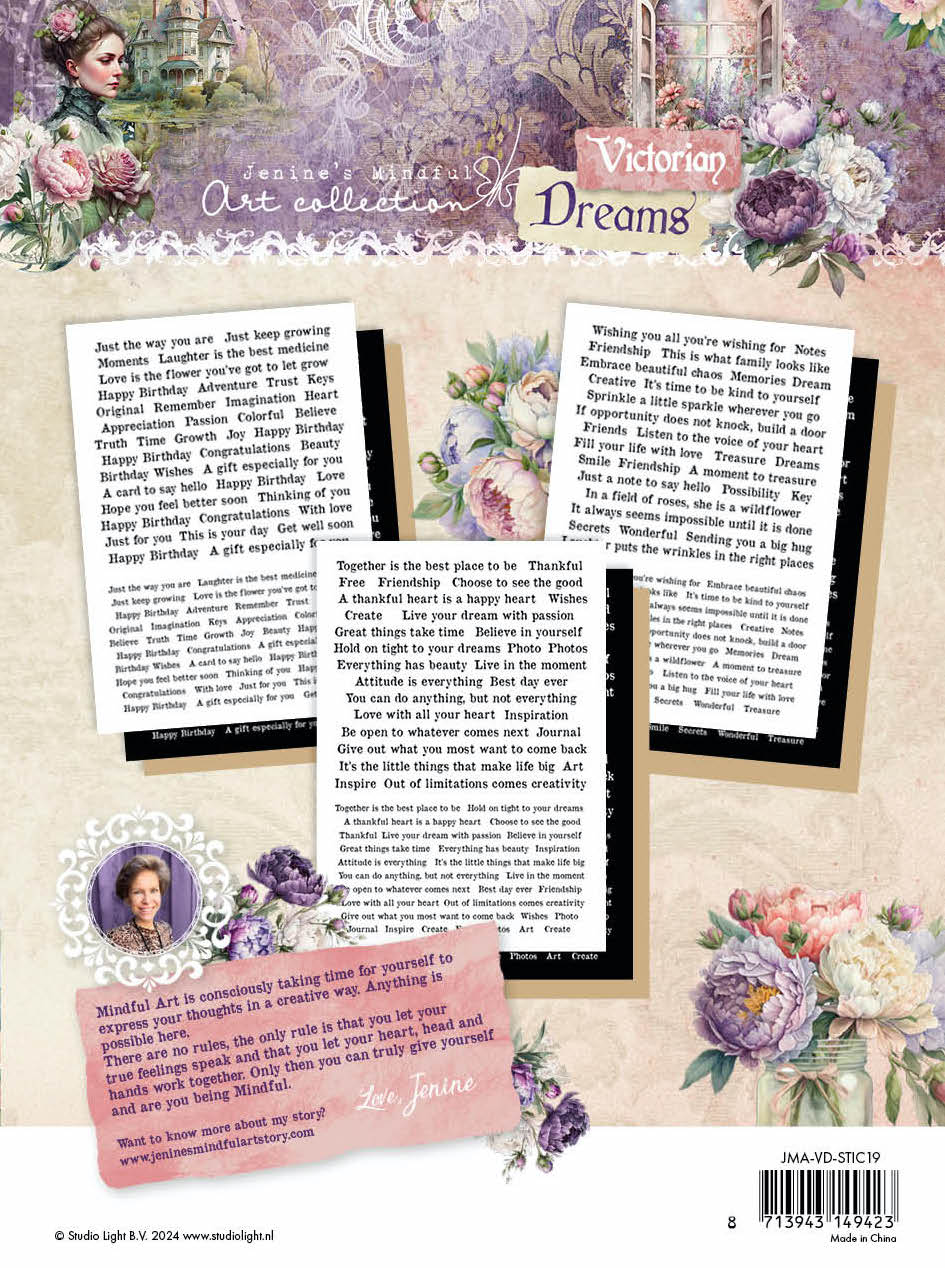 JMA Sticker Sheets Black, Kraft, White - English Victorian Dreams 9 SH