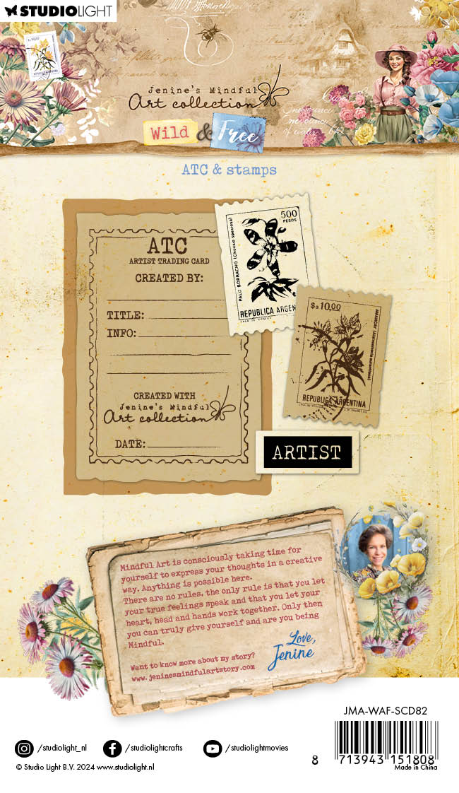 JMA Stamp & Cutting Die ATC & Stamps Wild & Free 8 PC