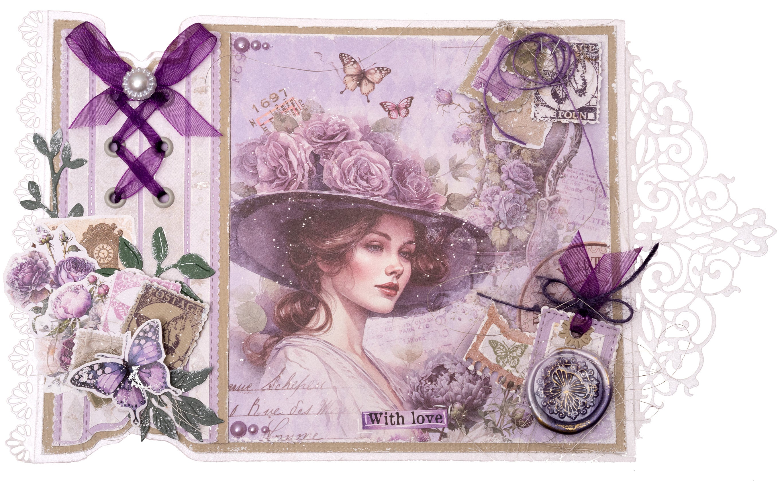 JMA Ribbon Organza & Hemp - Purples Victorian Dreams 4 PC