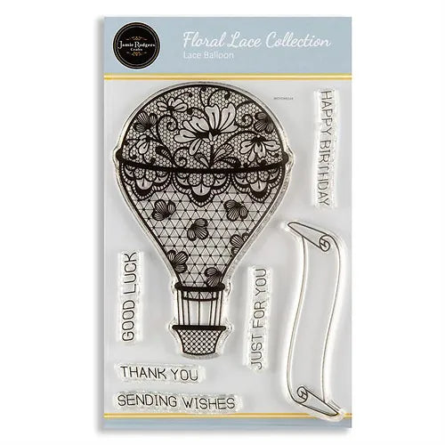 Jamie Rodgers Crafts Lace Balloon A6 Clear Stamp Set