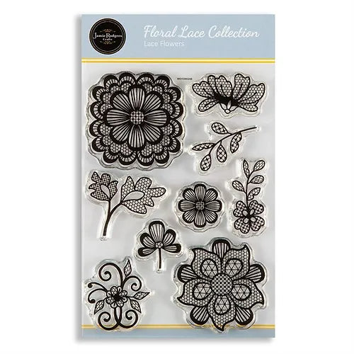 Jamie Rodgers Crafts Lace Flowers A6 Clear Stamp Set