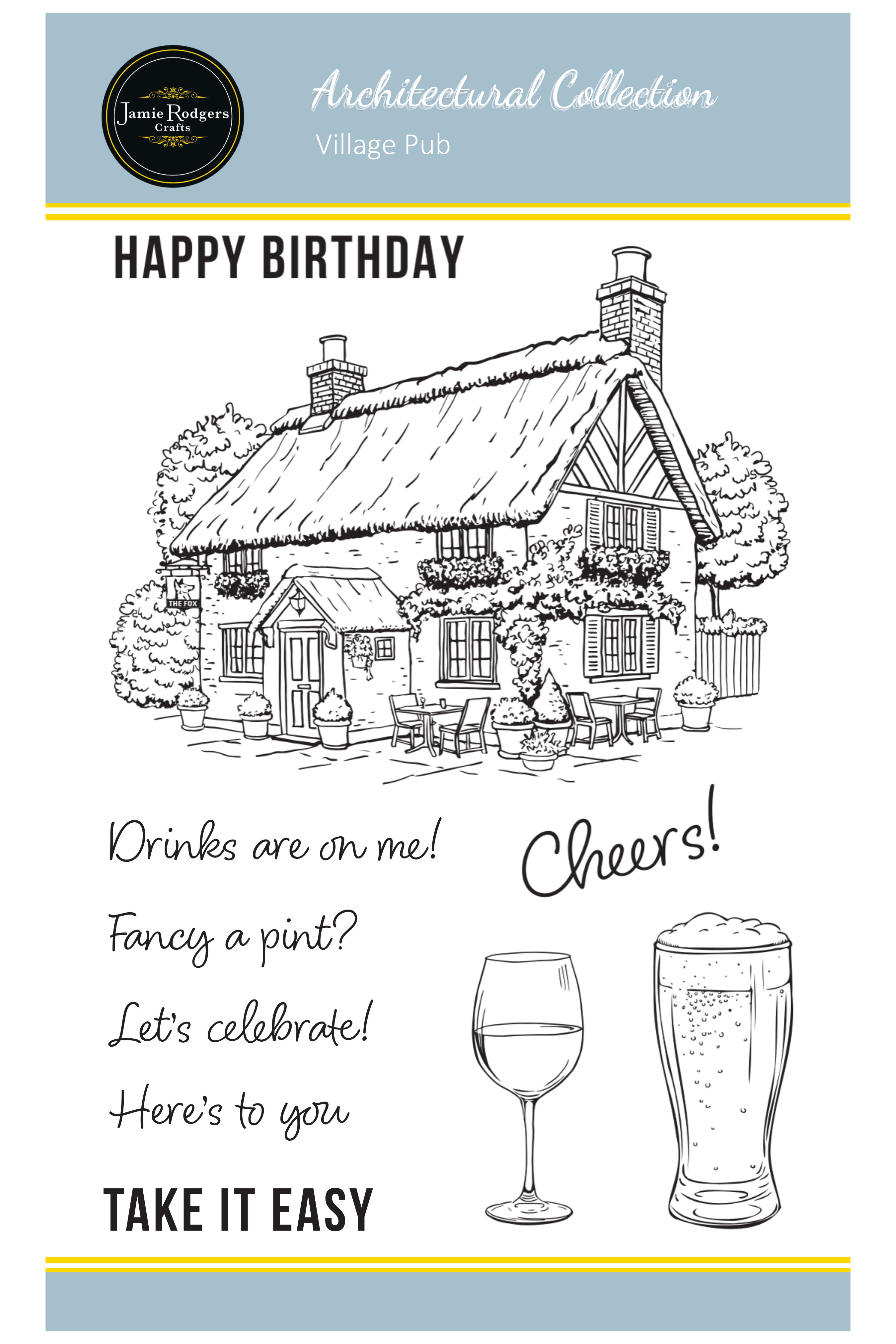 Jamie Rodgers Crafts Village Pub A6 Clear Stamp Set