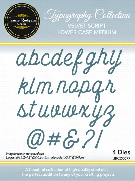 Jamie Rodgers Crafts Velvet Script - Lower Case Medium Die Set