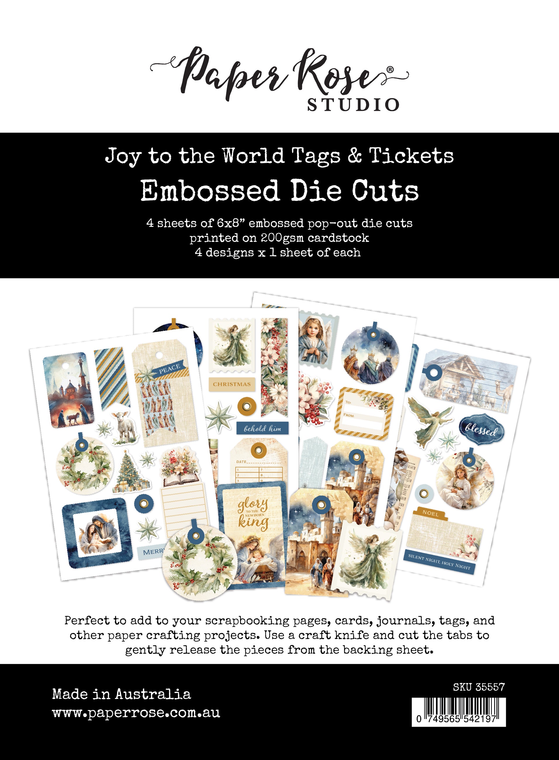 Joy to the World Tags & Tickets Embossed Die Cuts 35557