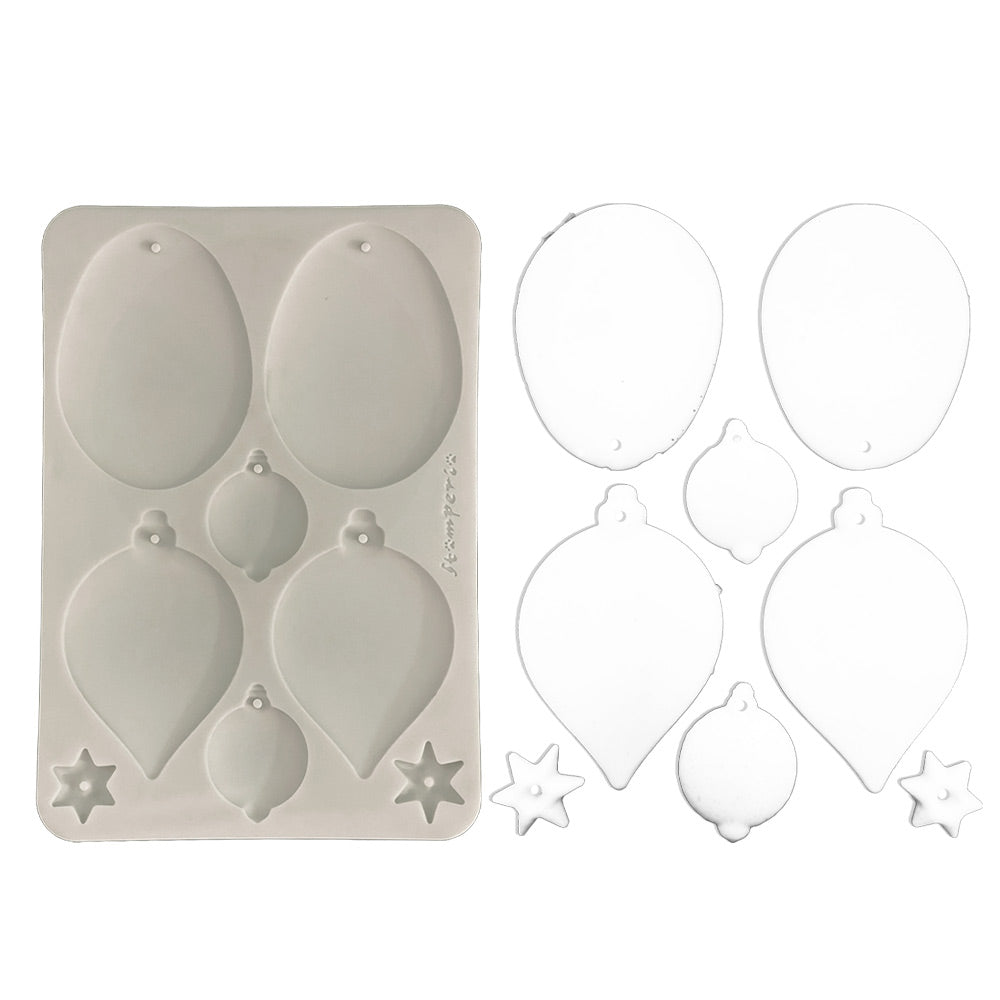Silicon Mould Designs A5 For Art And Craft - Christmas Balls