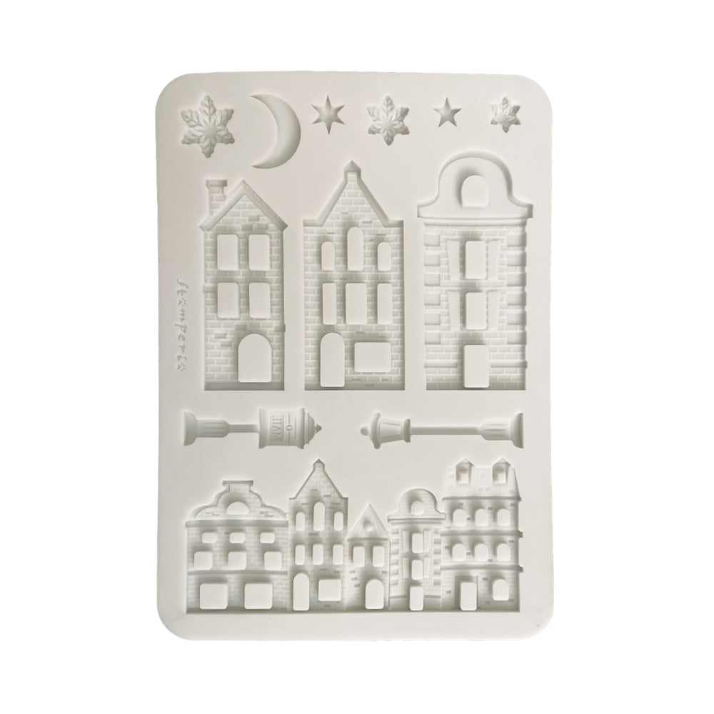 Silicon Mould Designs A5 For Art And Craft - Christmas Village