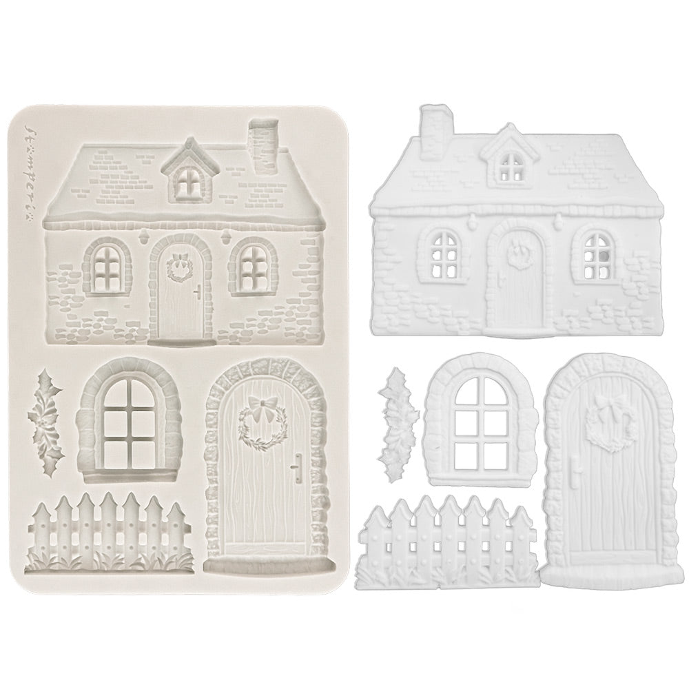 Silicon Mould Designs A5 For Art And Craft - Christmas Cottage