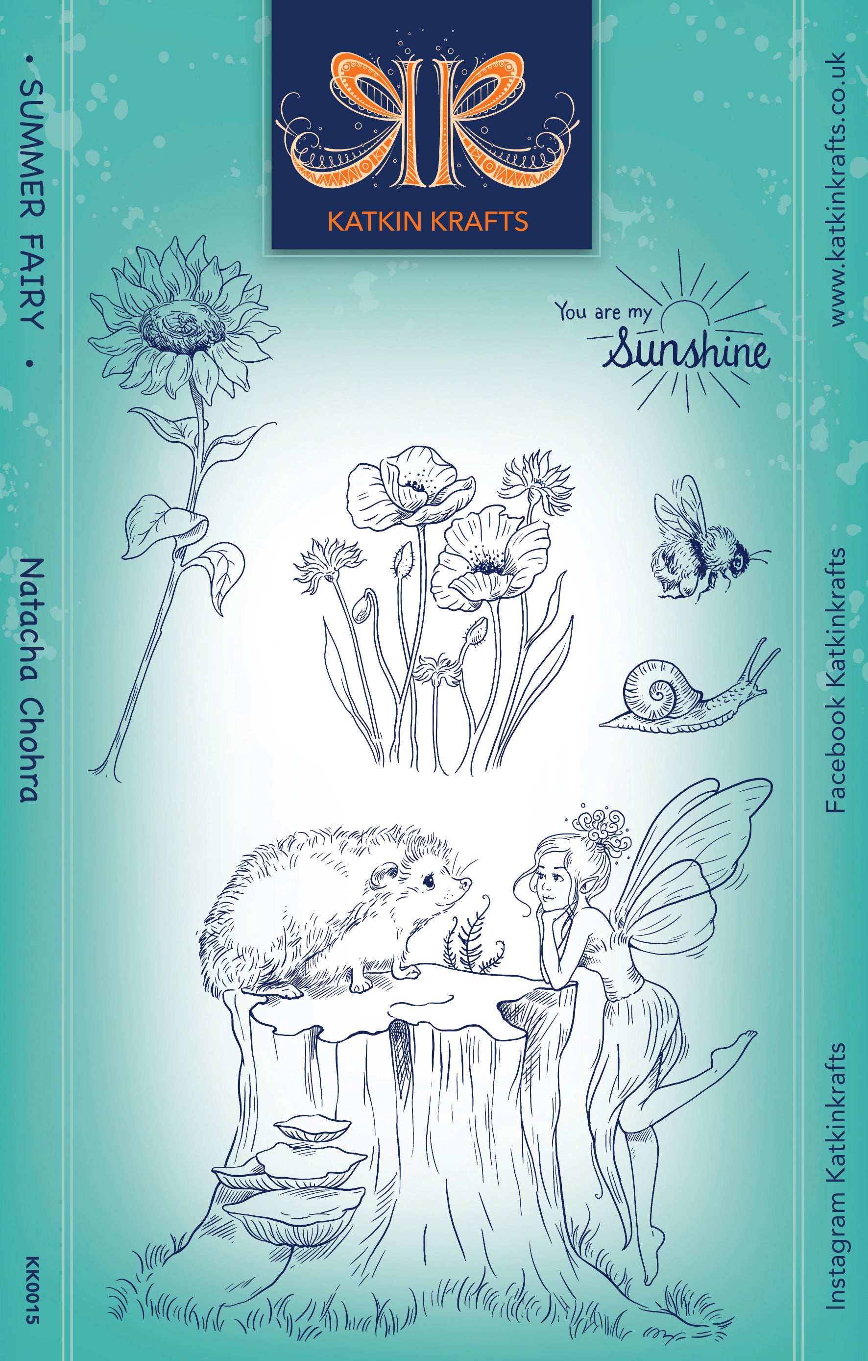 Katkin Krafts Summer Fairy 6 in x 8 in Clear Stamp Set