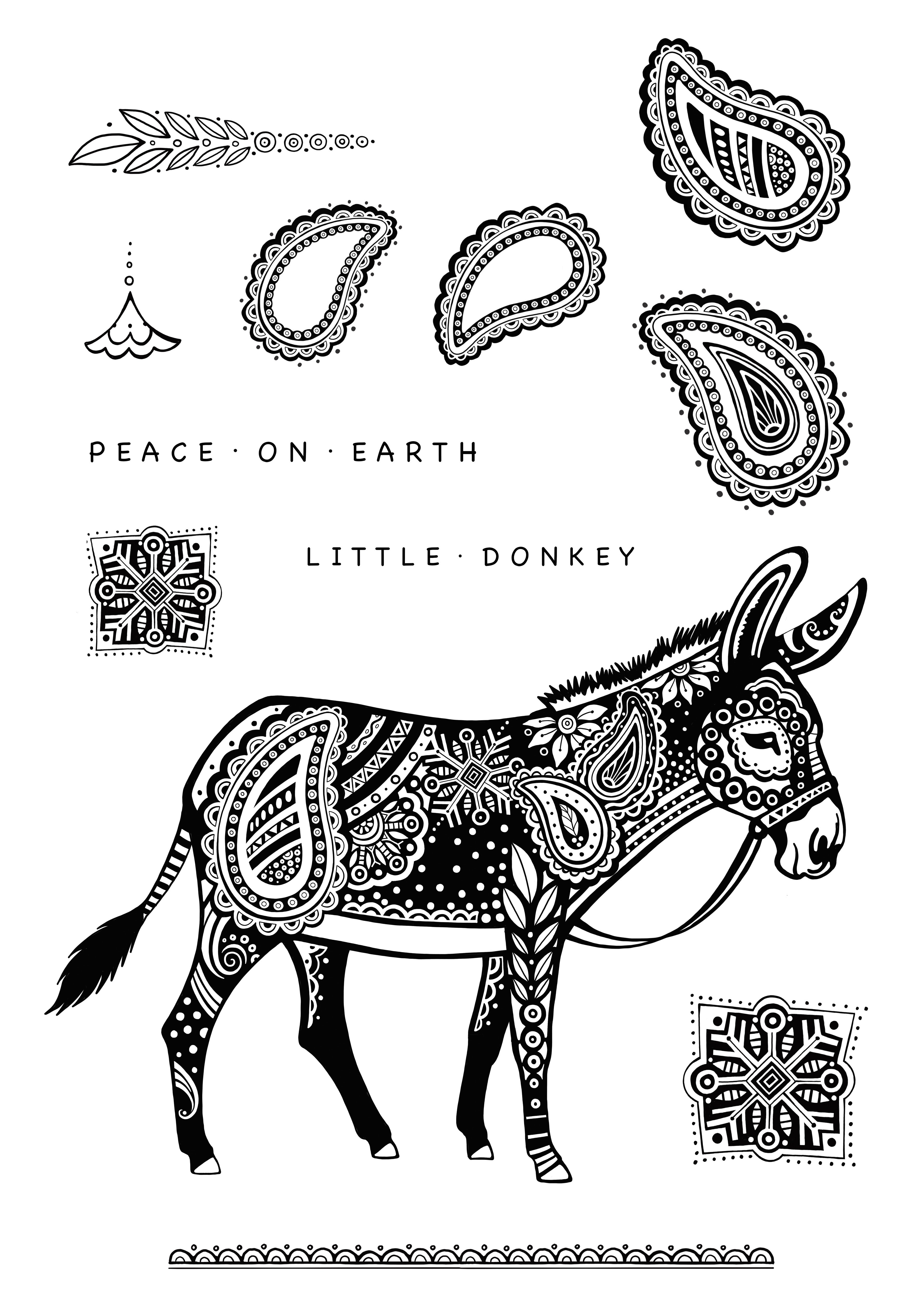 Katkin Krafts Little Donkey 6 in x 8 in Clear Stamp Set