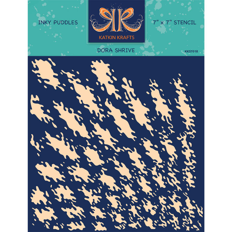 Katkin Krafts Inky Puddles 7 in x 7 in Stencil