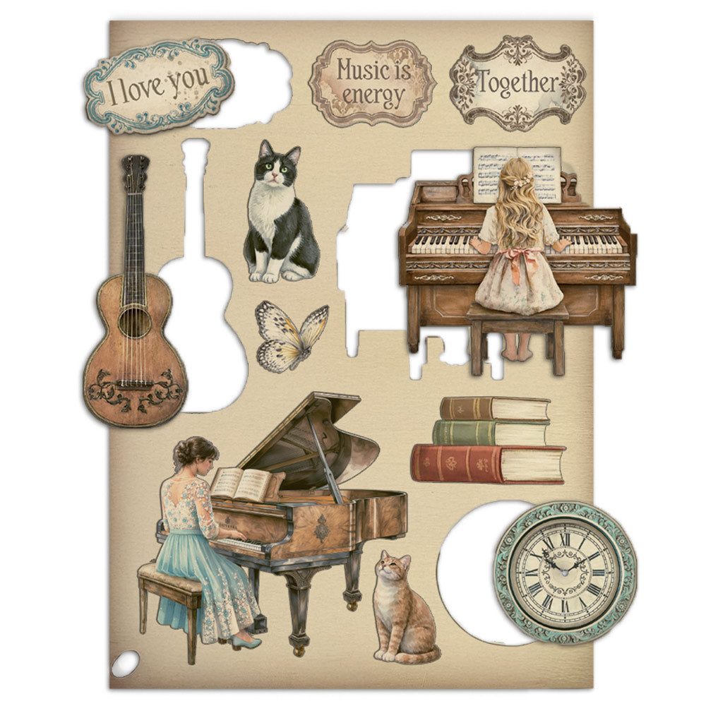 Printed Decorative Wooden Shape For Art And Craft A5 - Symphony  (SINGLE NOT 3PK)