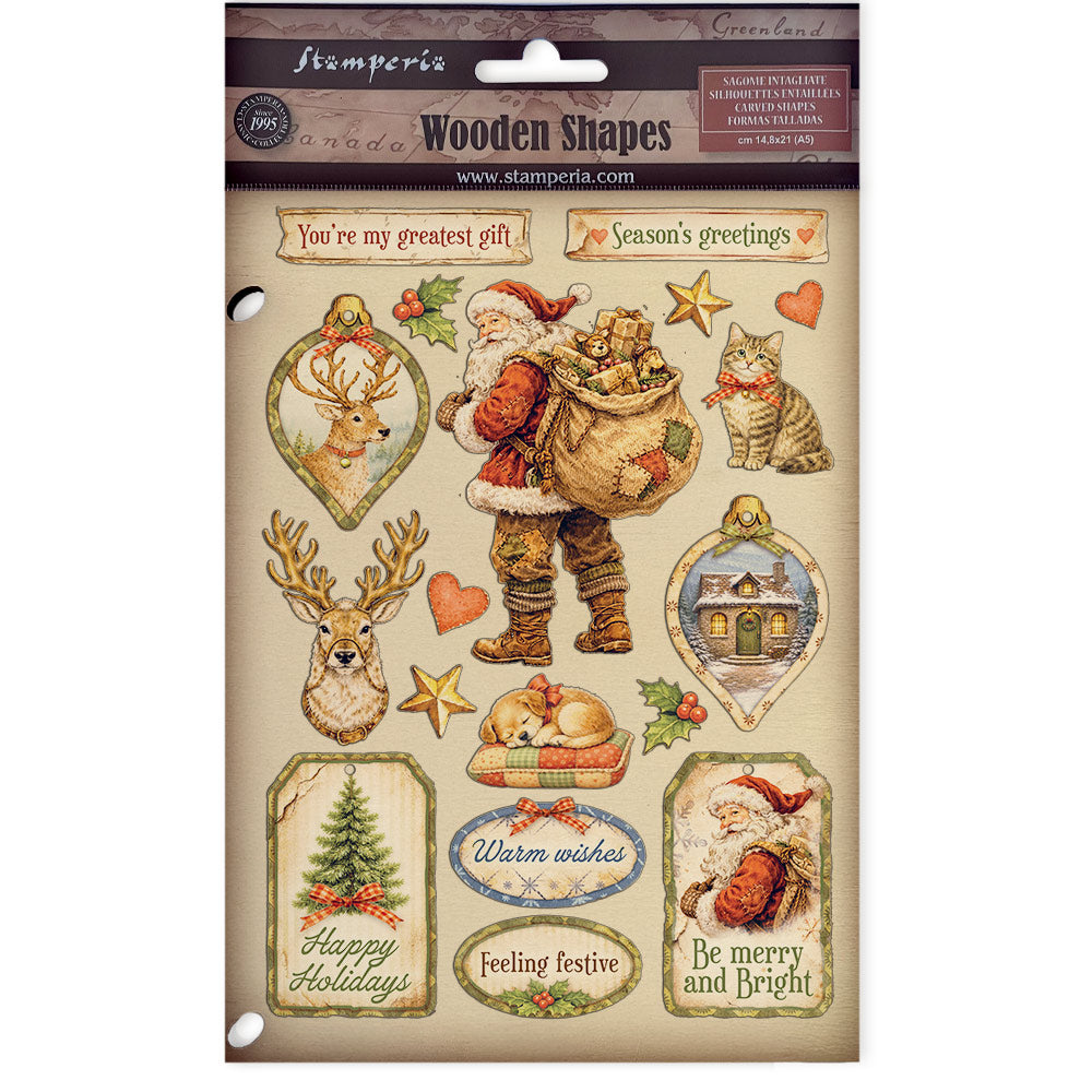 Printed Decorative Wooden Shape For Art And Craft A5 - Silent Night