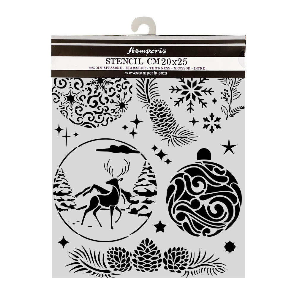 Cut Laser Stencil For Art And Craft cm 20x25 - Christmas Balls