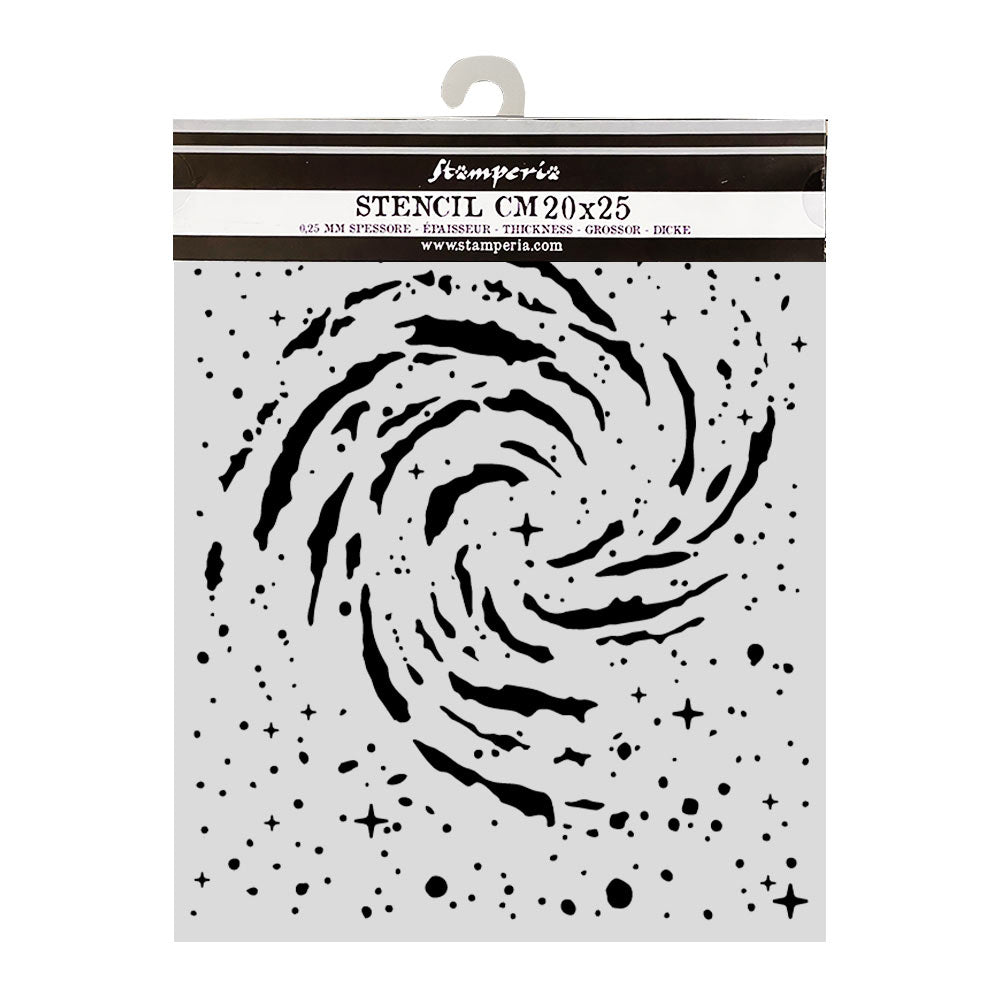 Cut Laser Stencil For Art And Craft cm 20x25 - Cosmos Swirling Nebula