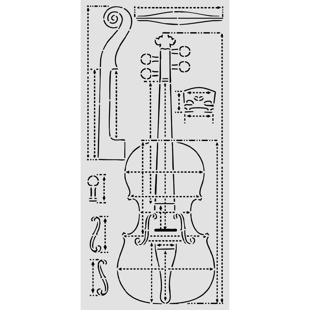 Cut Laser Stencil For Art And Craft cm 12x25 - Symphony Violin Sections  (SINGLE NOT 3PK)