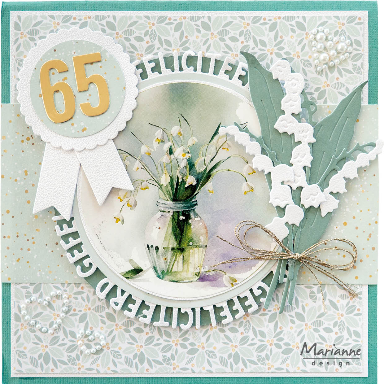 Marianne Design Hearts Pearls - White