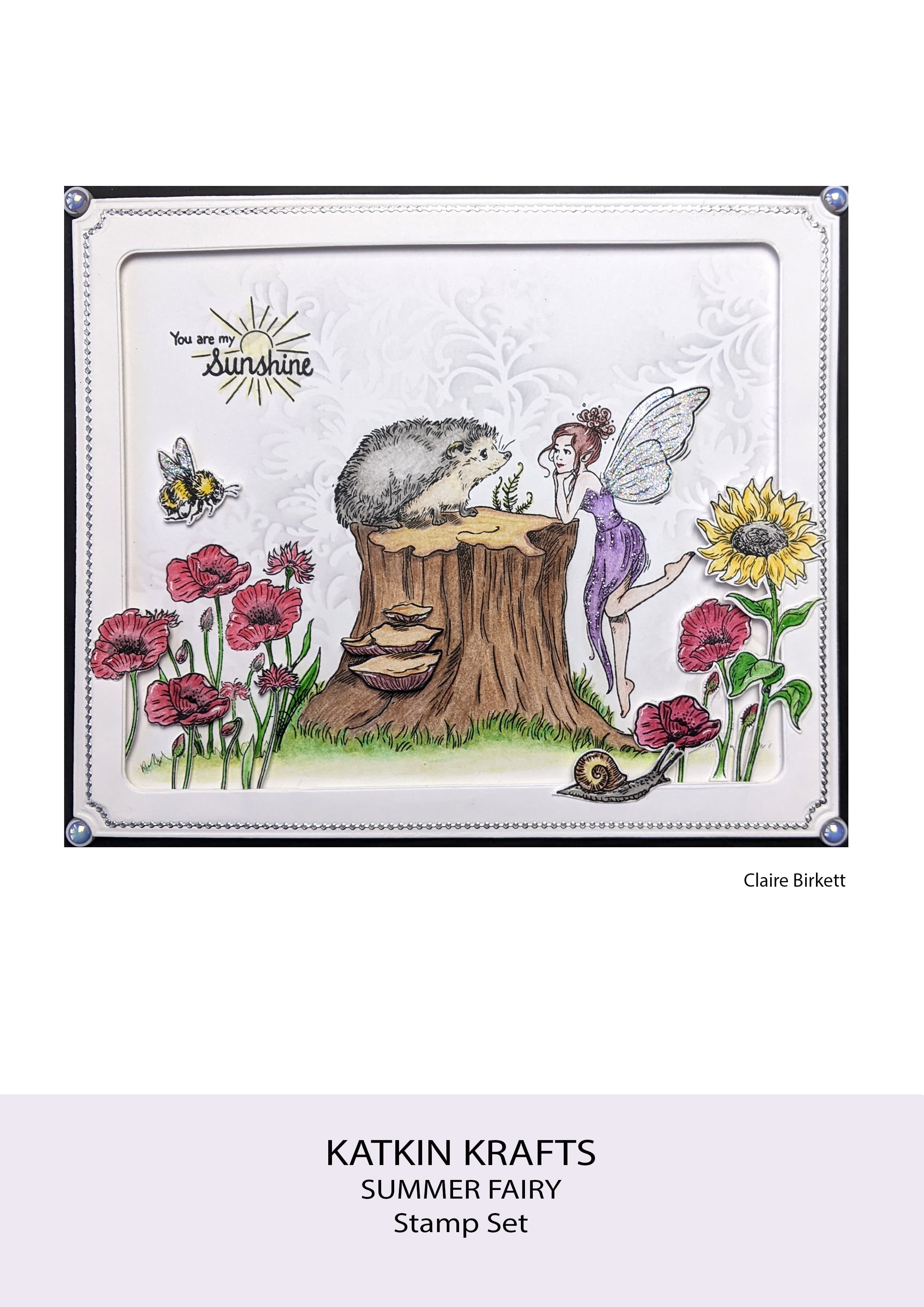 Katkin Krafts Summer Fairy 6 in x 8 in Clear Stamp Set