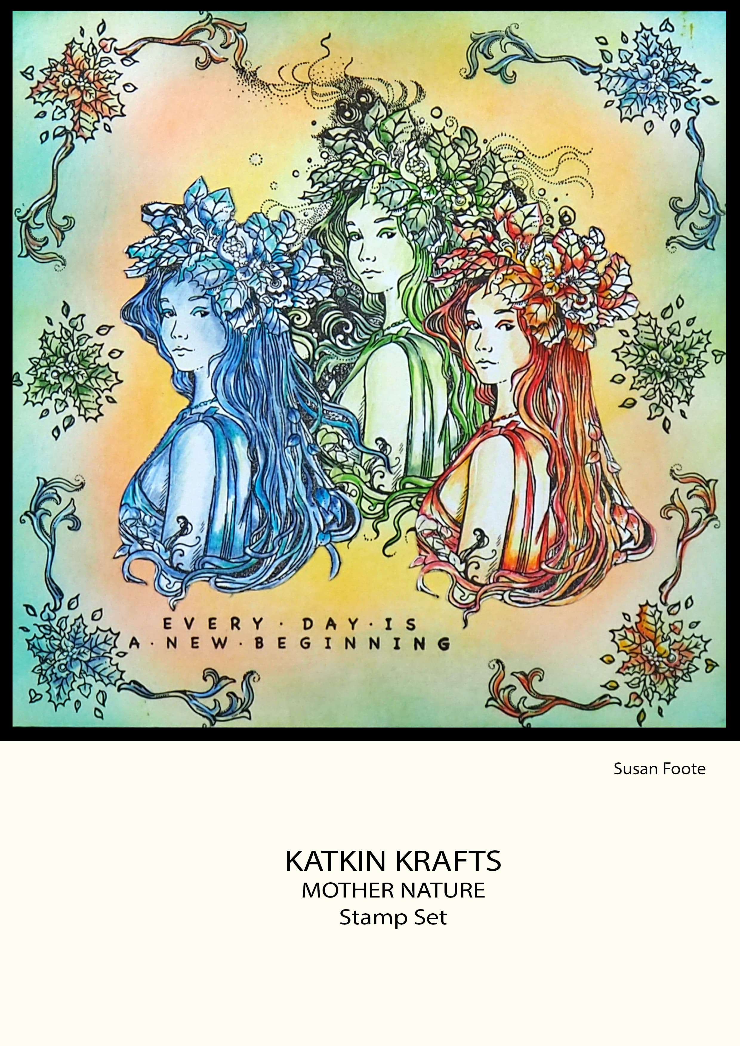 Katkin Krafts Mother Nature 6 in x 8 in Clear Stamp Set