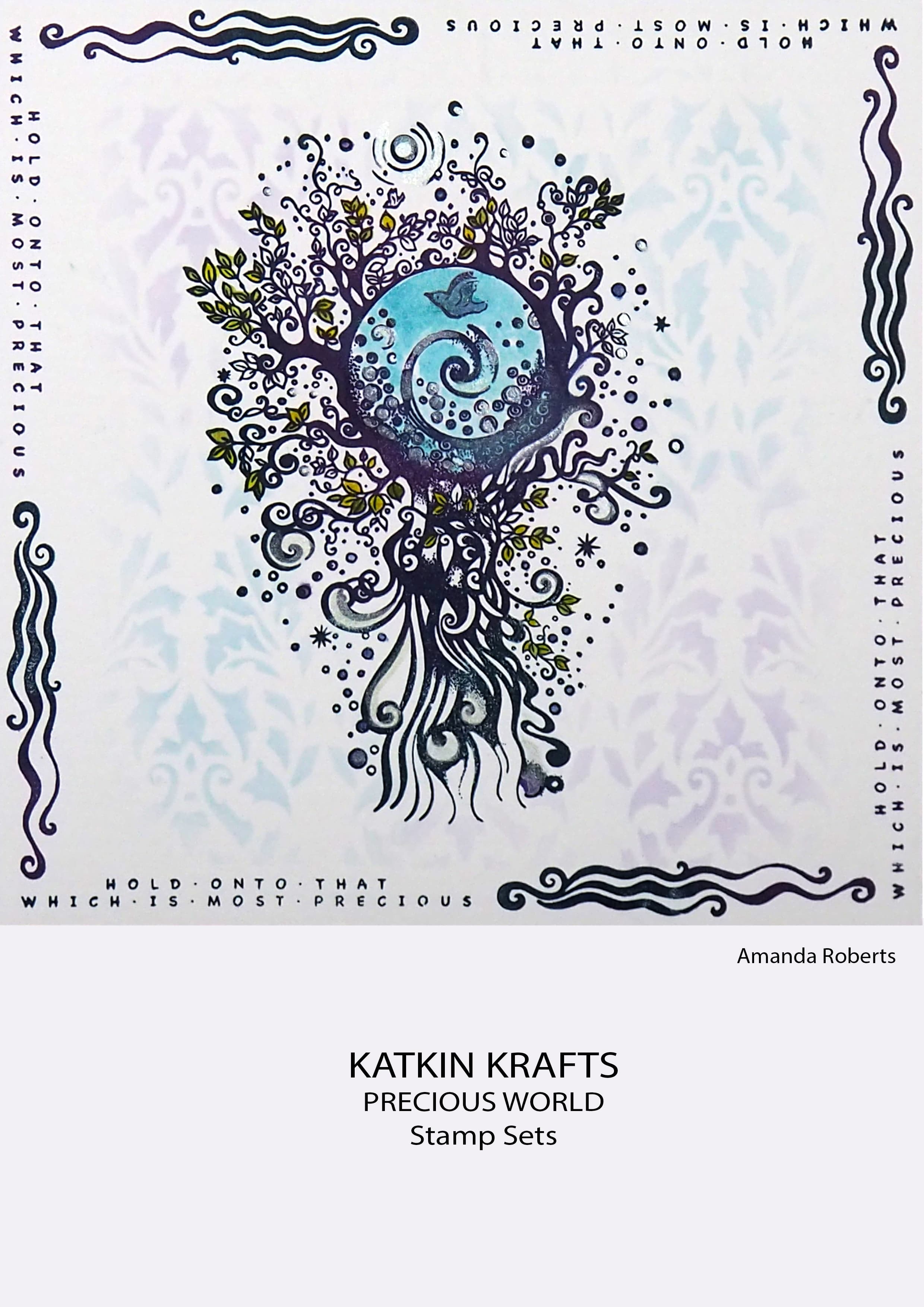 Katkin Krafts Precious World 6 in x 8 in Clear Stamp Set