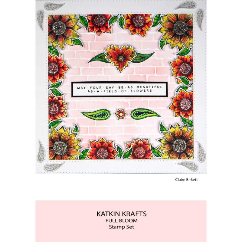 Katkin Krafts Full Bloom 6 in x 8 in Clear Stamp Set