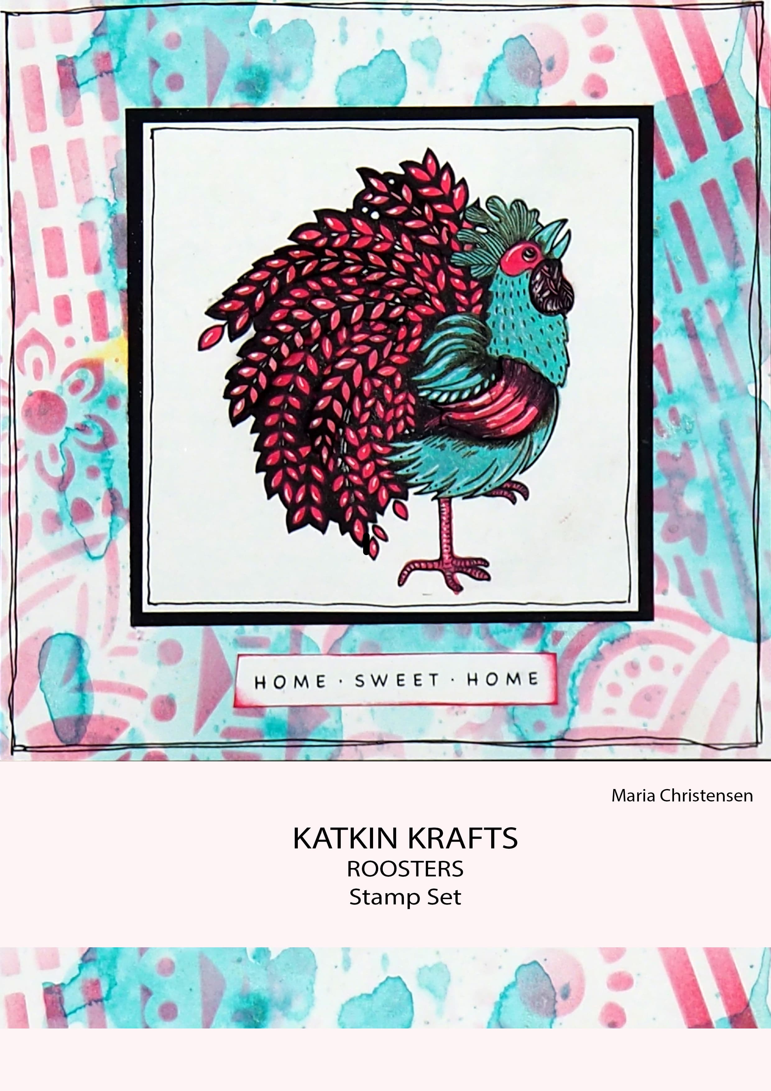 Katkin Krafts The Roosters 6 in x 8 in Clear Stamp Set