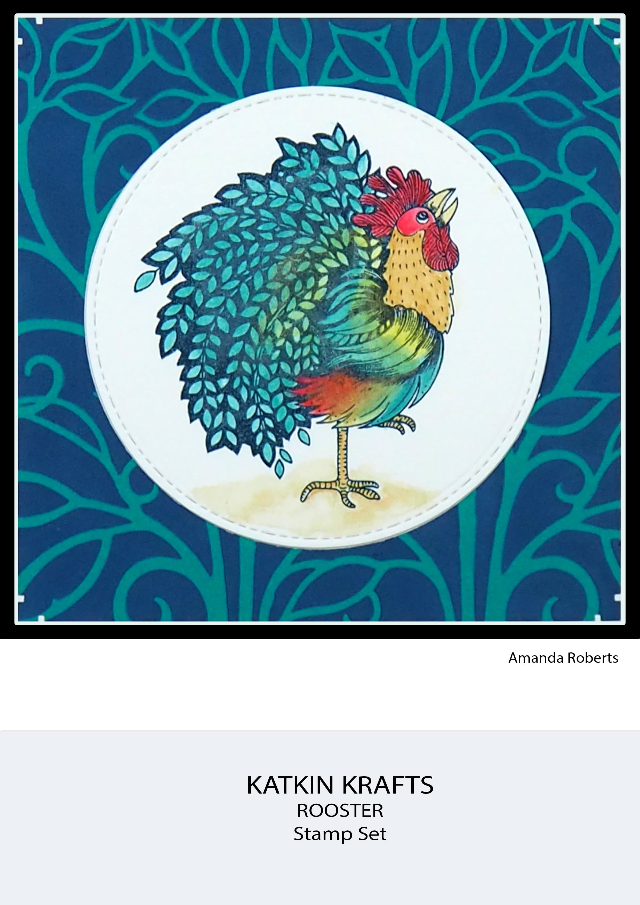 Katkin Krafts The Roosters 6 in x 8 in Clear Stamp Set