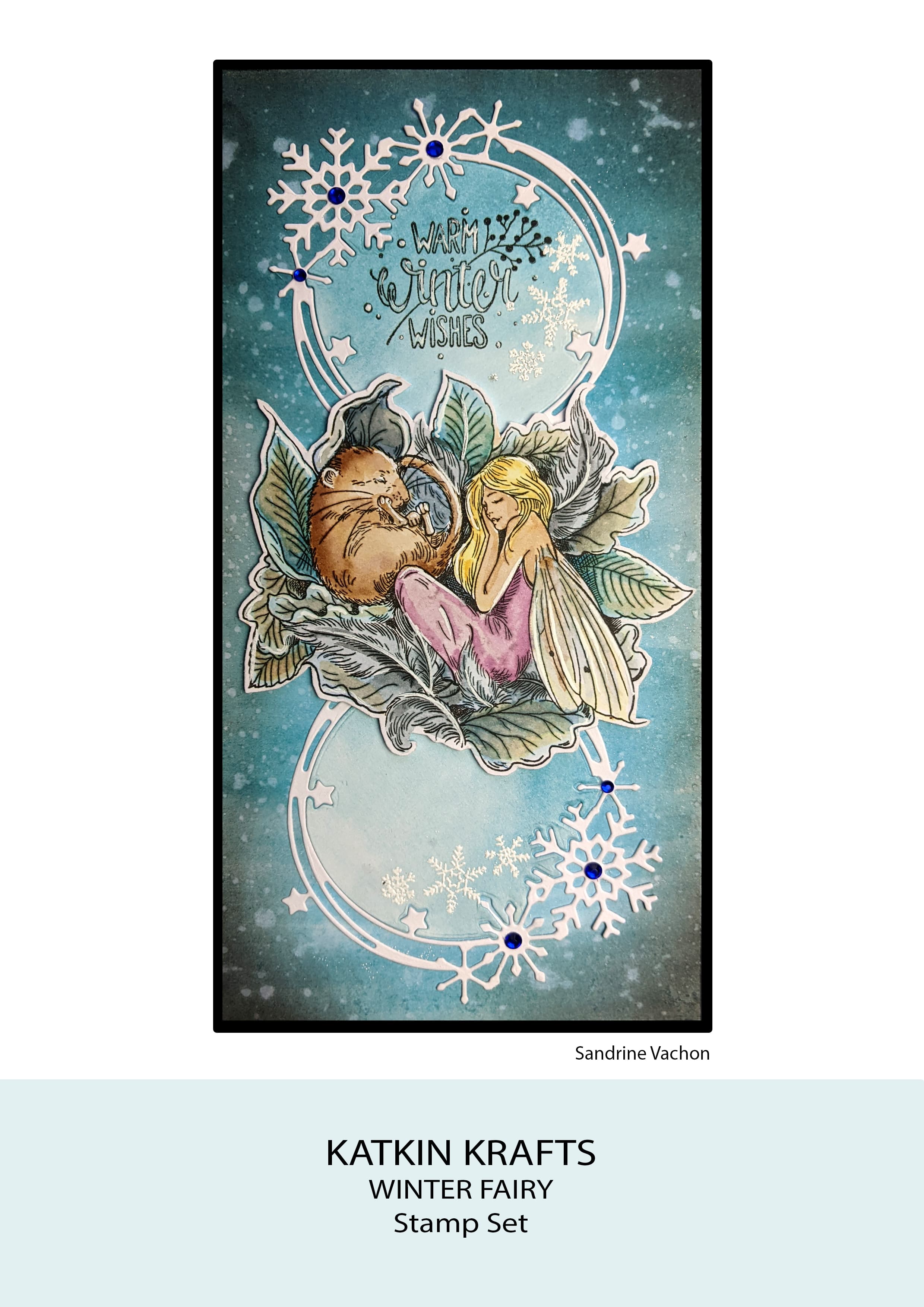 Katkin Krafts Winter Fairy 6 in x 8 in Clear Stamp Set