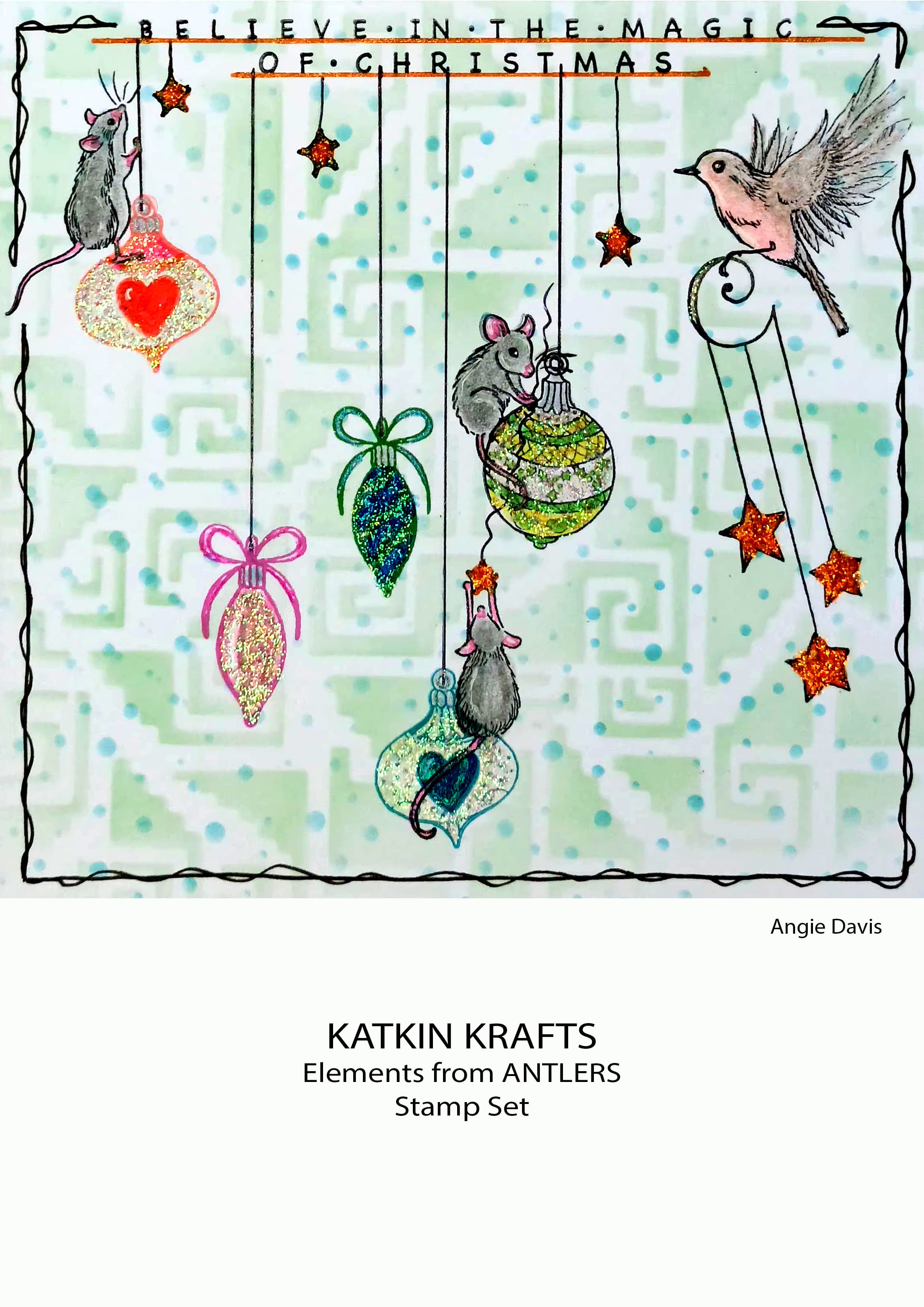 Katkin Krafts Antlers 6 in x 8 in Clear Stamp Set