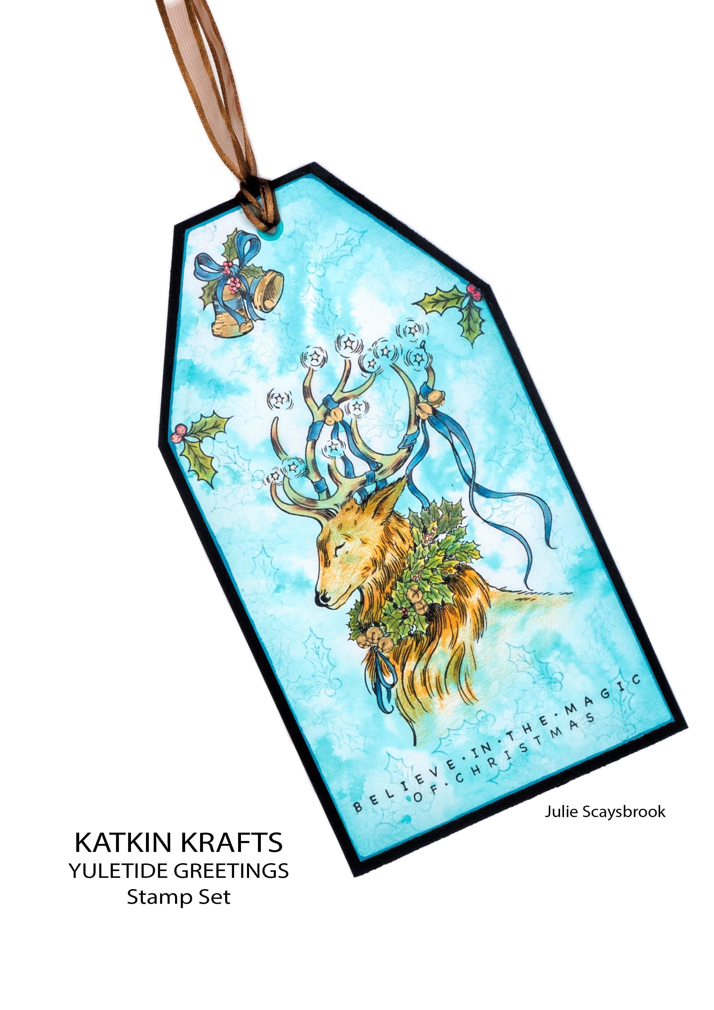 Katkin Krafts Yuletide Greetings 6 in x 8 in Clear Stamp Set