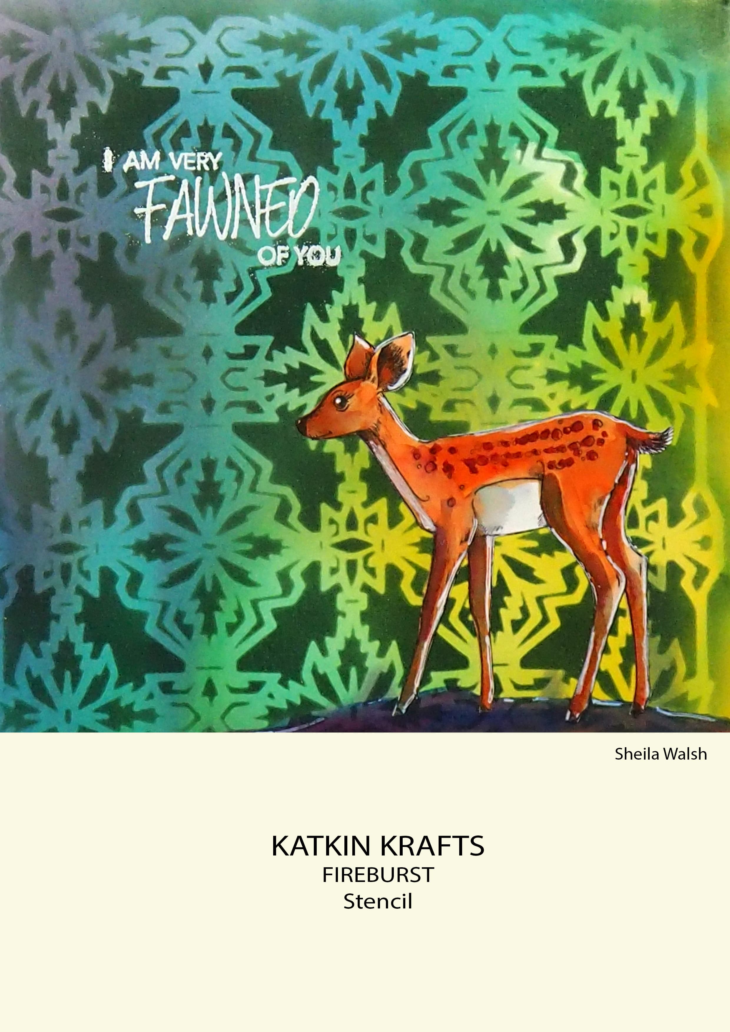 Katkin Krafts Fireburst 7 in x 7 in Stencil