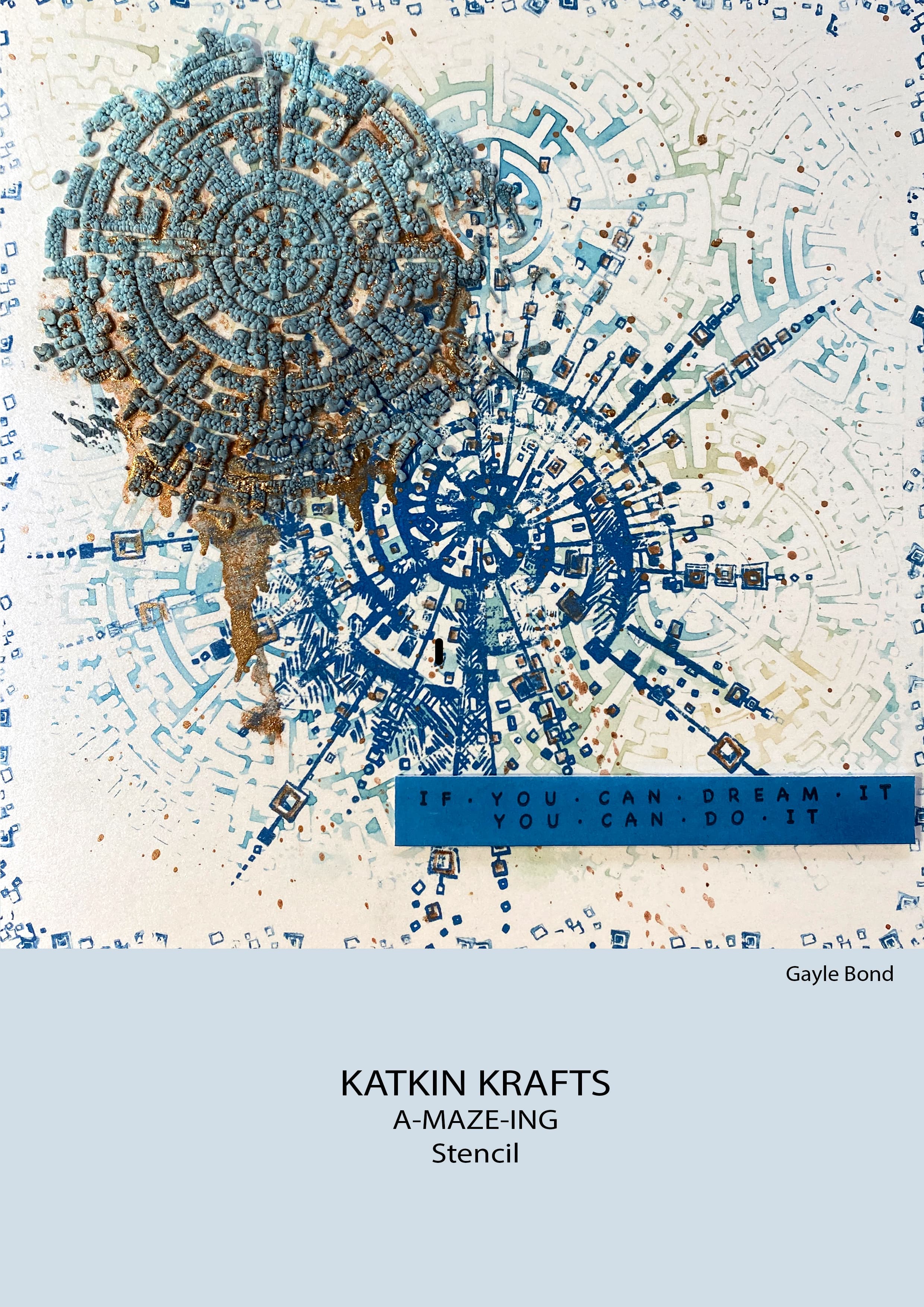 Katkin Krafts A-maze-ing 7 in x 7 in Stencil