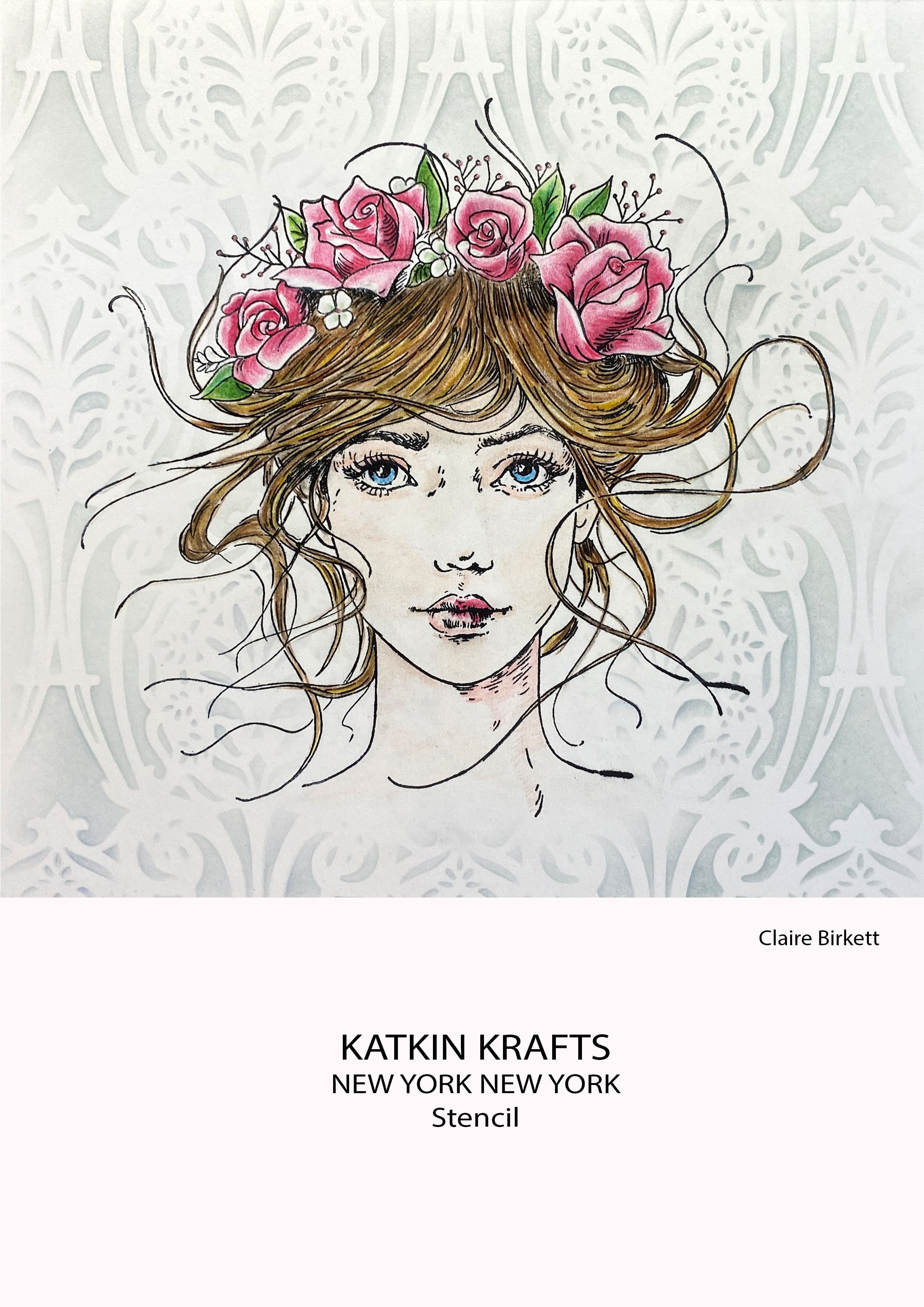 Katkin Krafts New York 7 in x 7 in Stencil