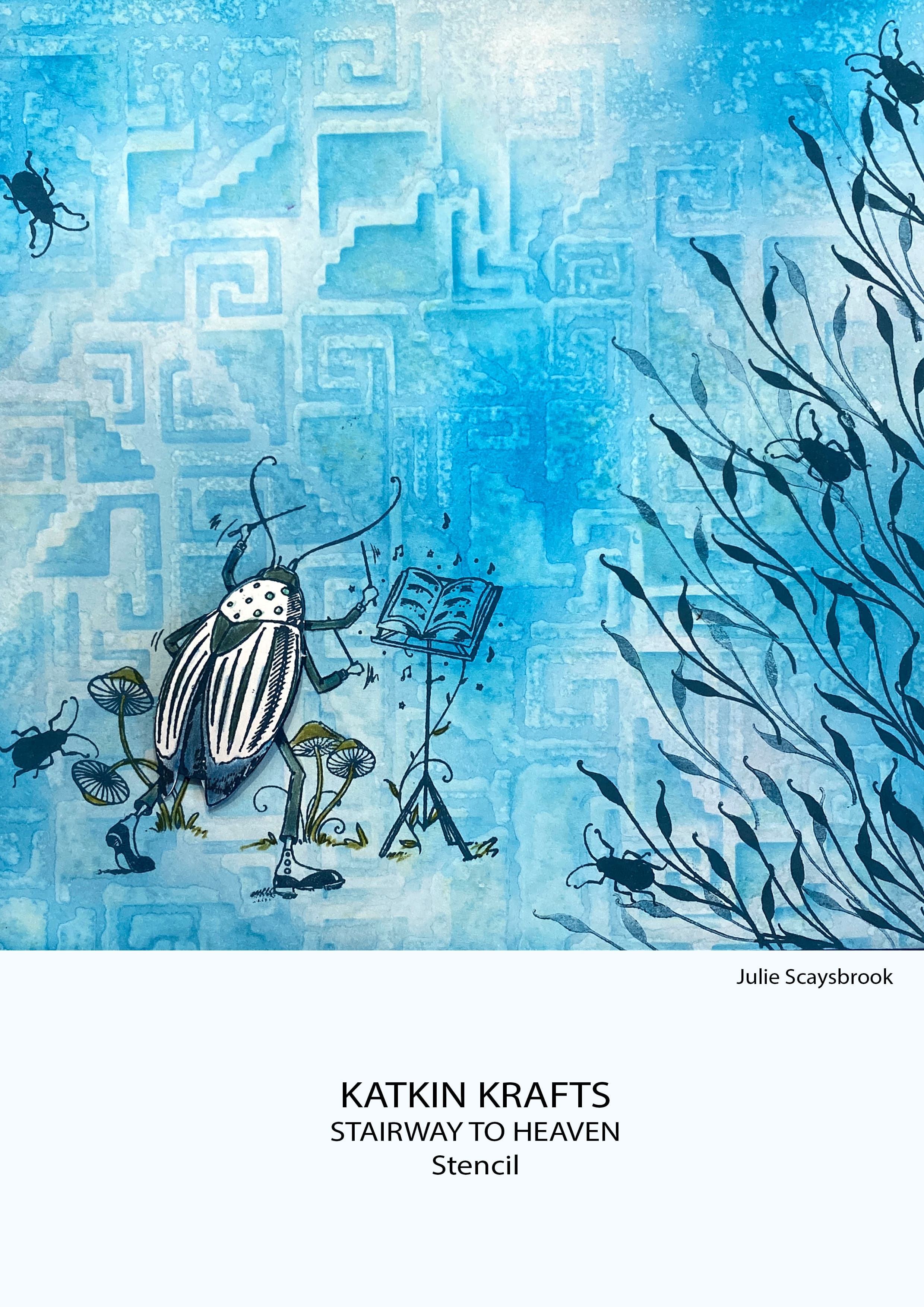 Katkin Krafts Stairway To Heaven 7 in x 7 in Stencil