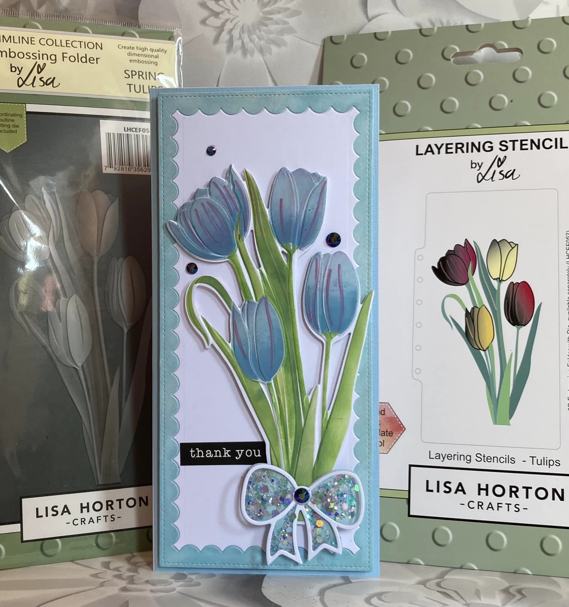 Lisa Horton Crafts Tulips Slimline Layering Stencils